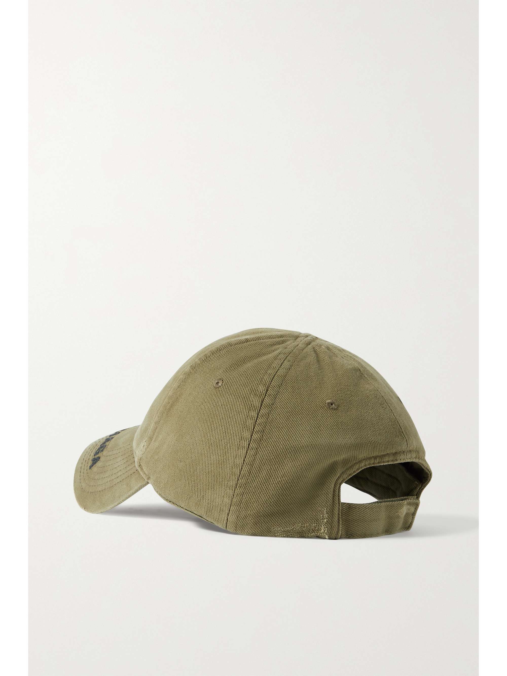 BALENCIAGA Baseballkappe aus Baumwoll-Twill in Distressed-Optik mit Stickerei