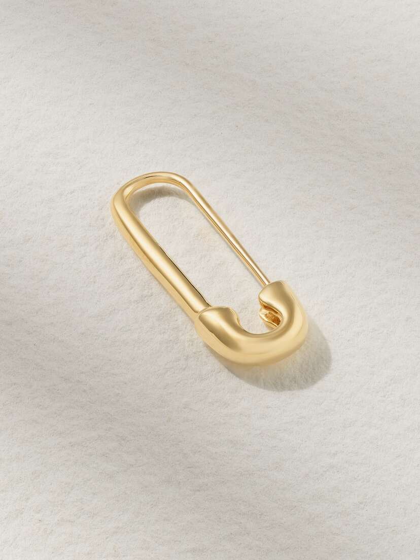 Anita Ko Safety Pin 18-karat Gold Single Earring