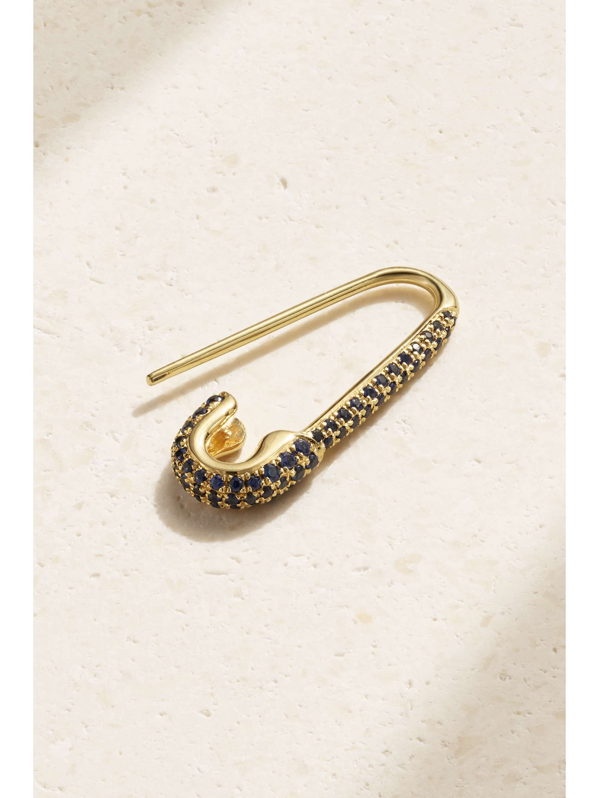 ANITA KO Safety Pin 18karat gold sapphire earring NETAPORTER