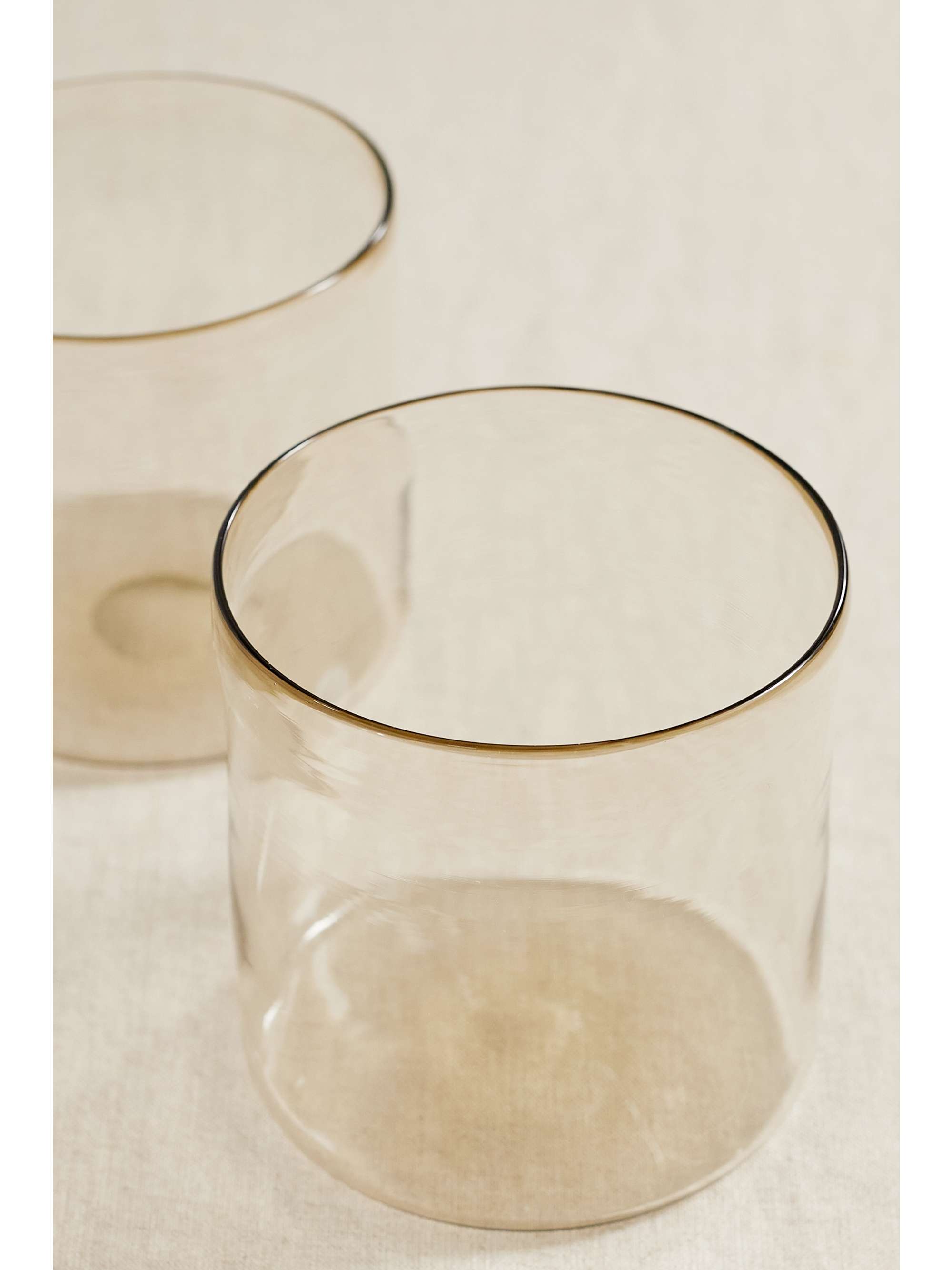 BRUNELLO CUCINELLI Set of four glass tumblers with Krion holder