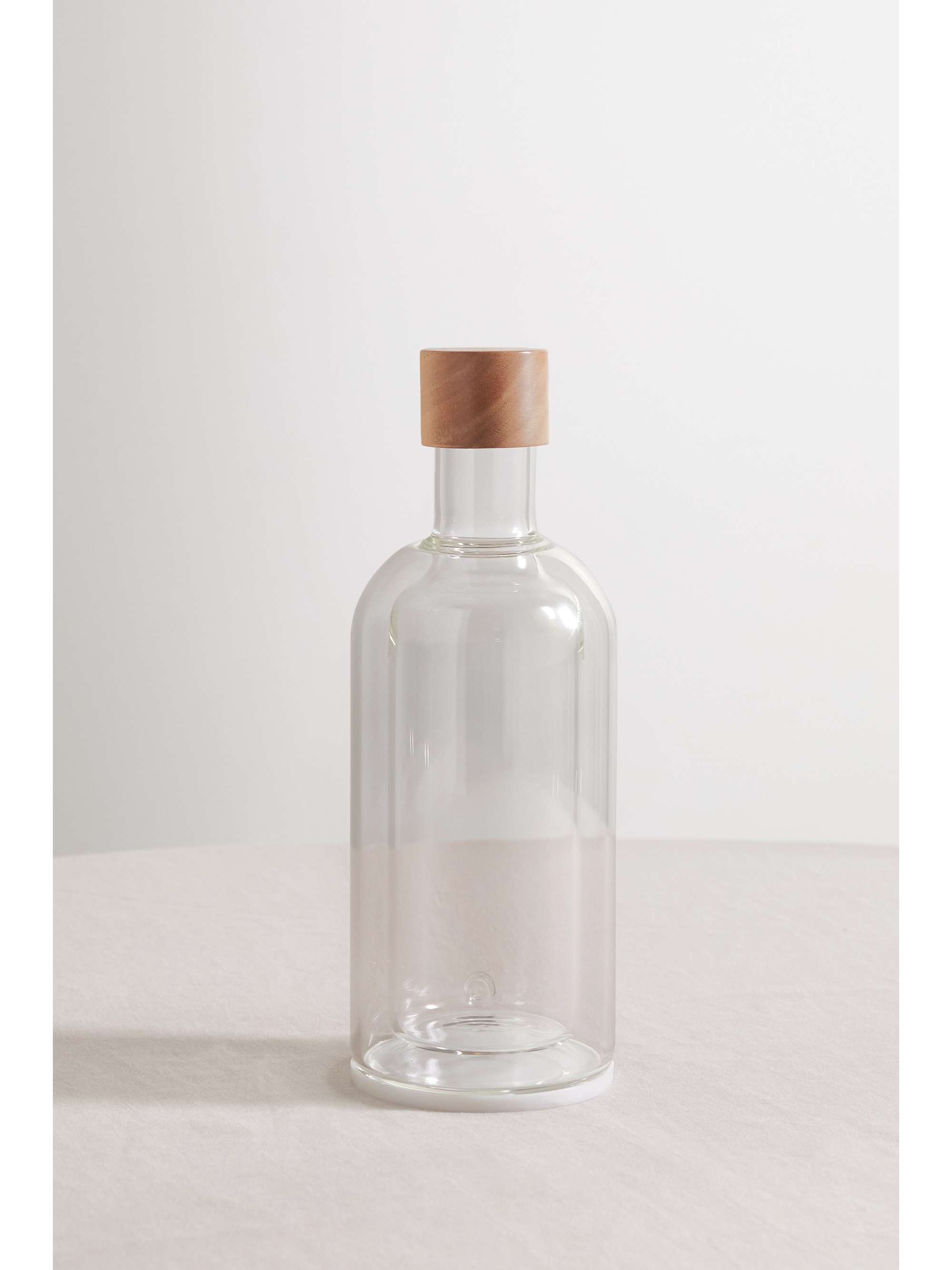 BRUNELLO CUCINELLI Glass and walnut wood bottle