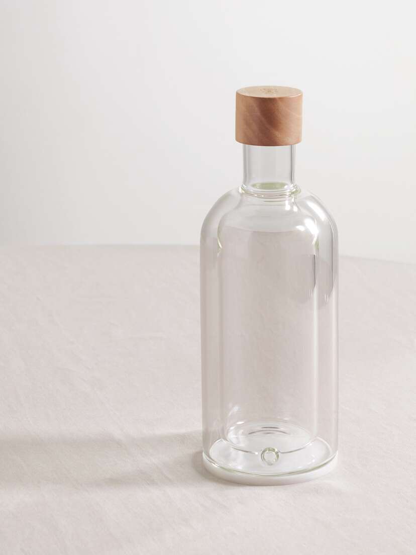 Brunello Cucinelli Glass And Walnut Wood Bottle