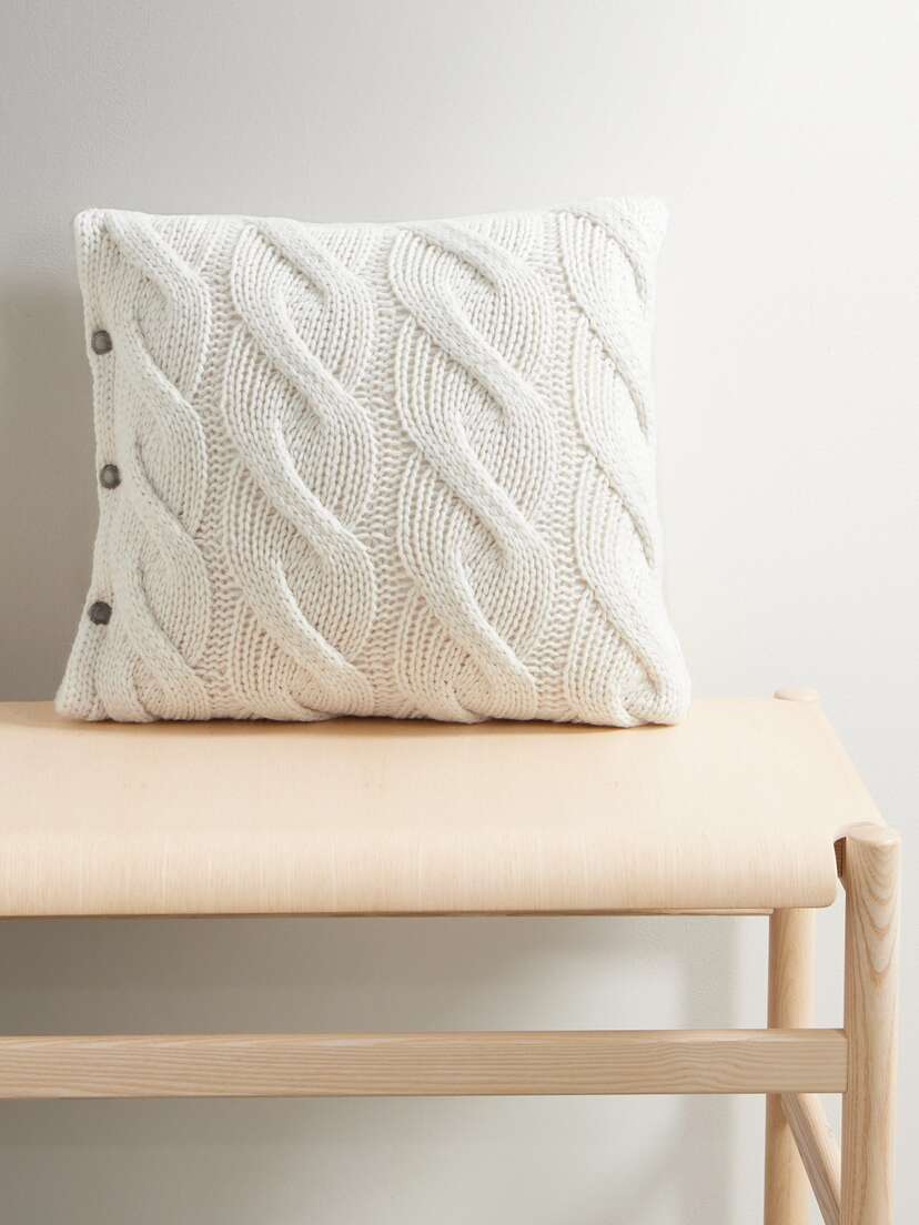 Brunello Cucinelli Cable-knit Cashmere Pillow