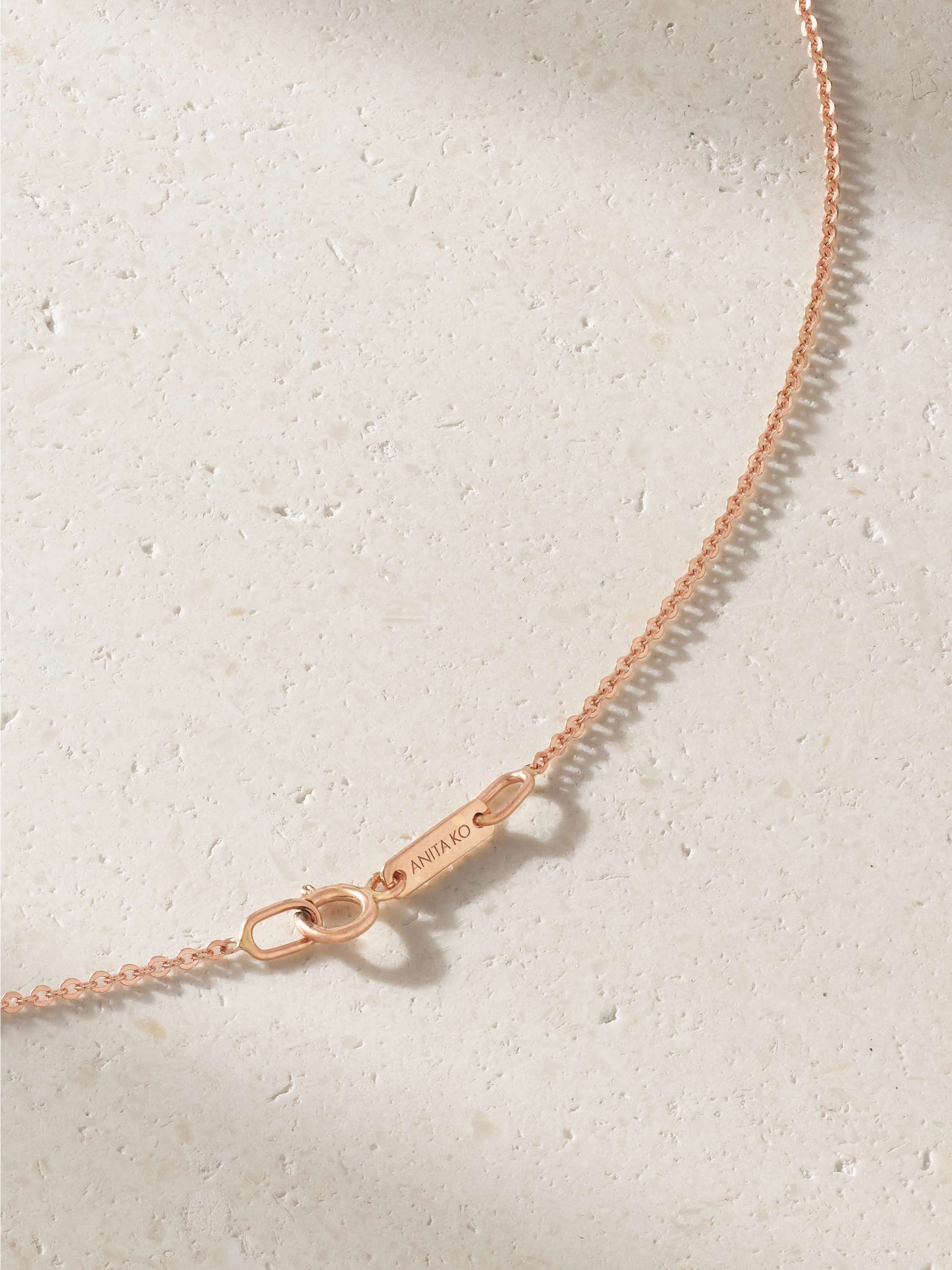 ANITA KO Initial 18-karat rose gold diamond necklace