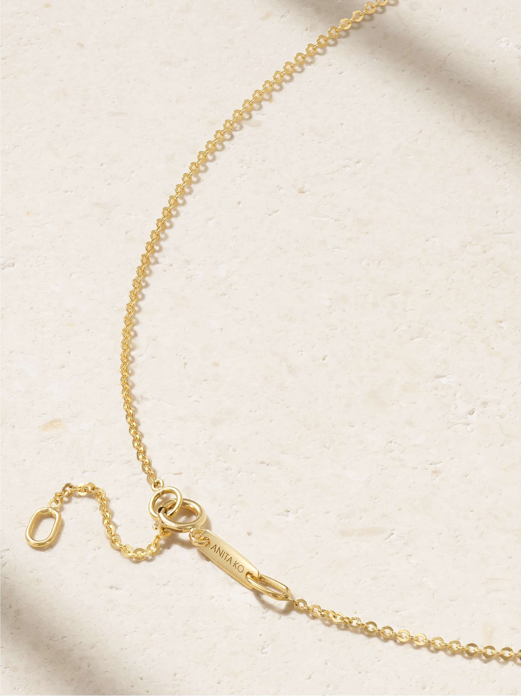 ANITA KO Initial 18-karat gold diamond necklace