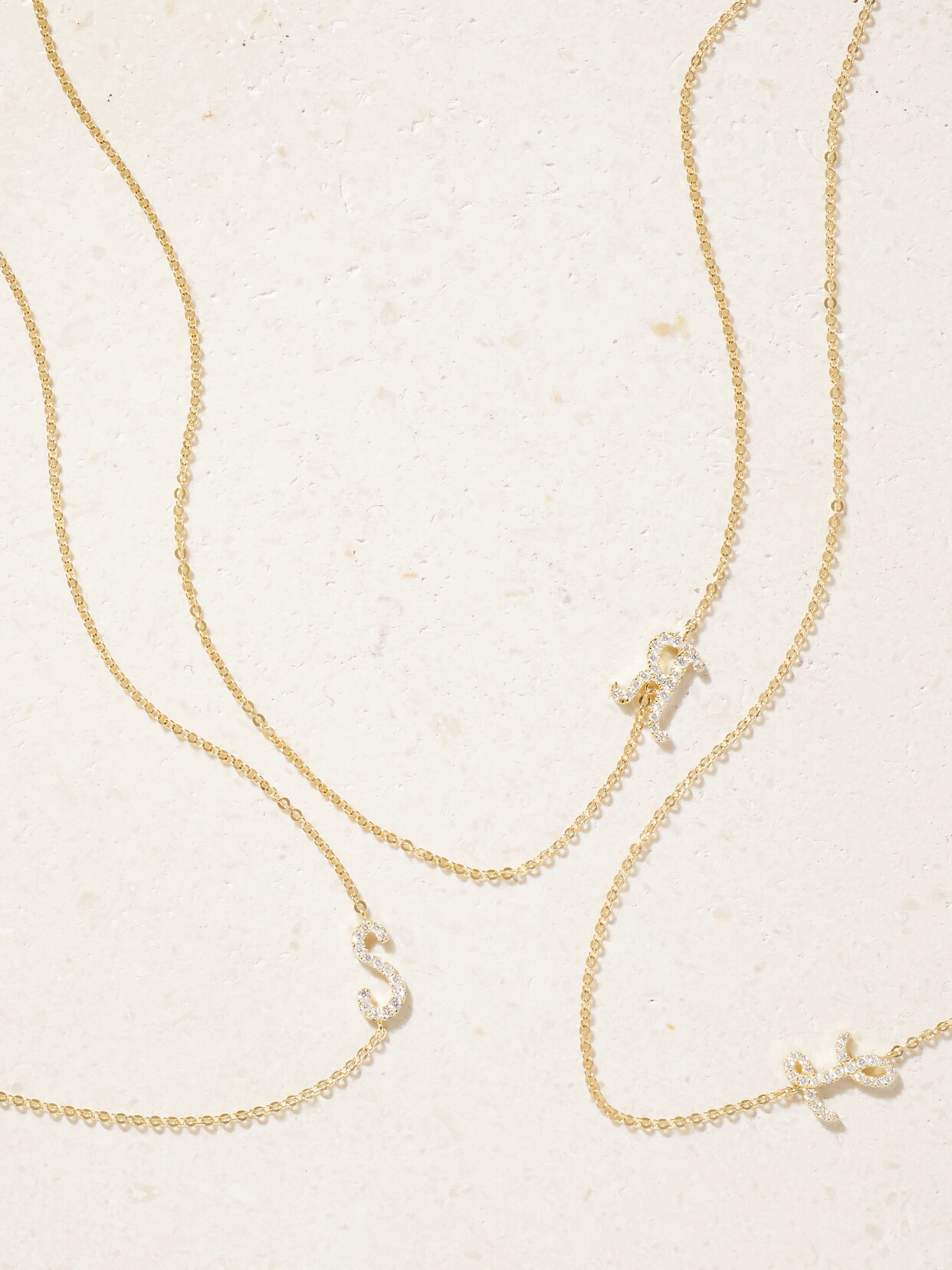 Anita Ko - Initial 18-karat Gold Diamond Necklace - J