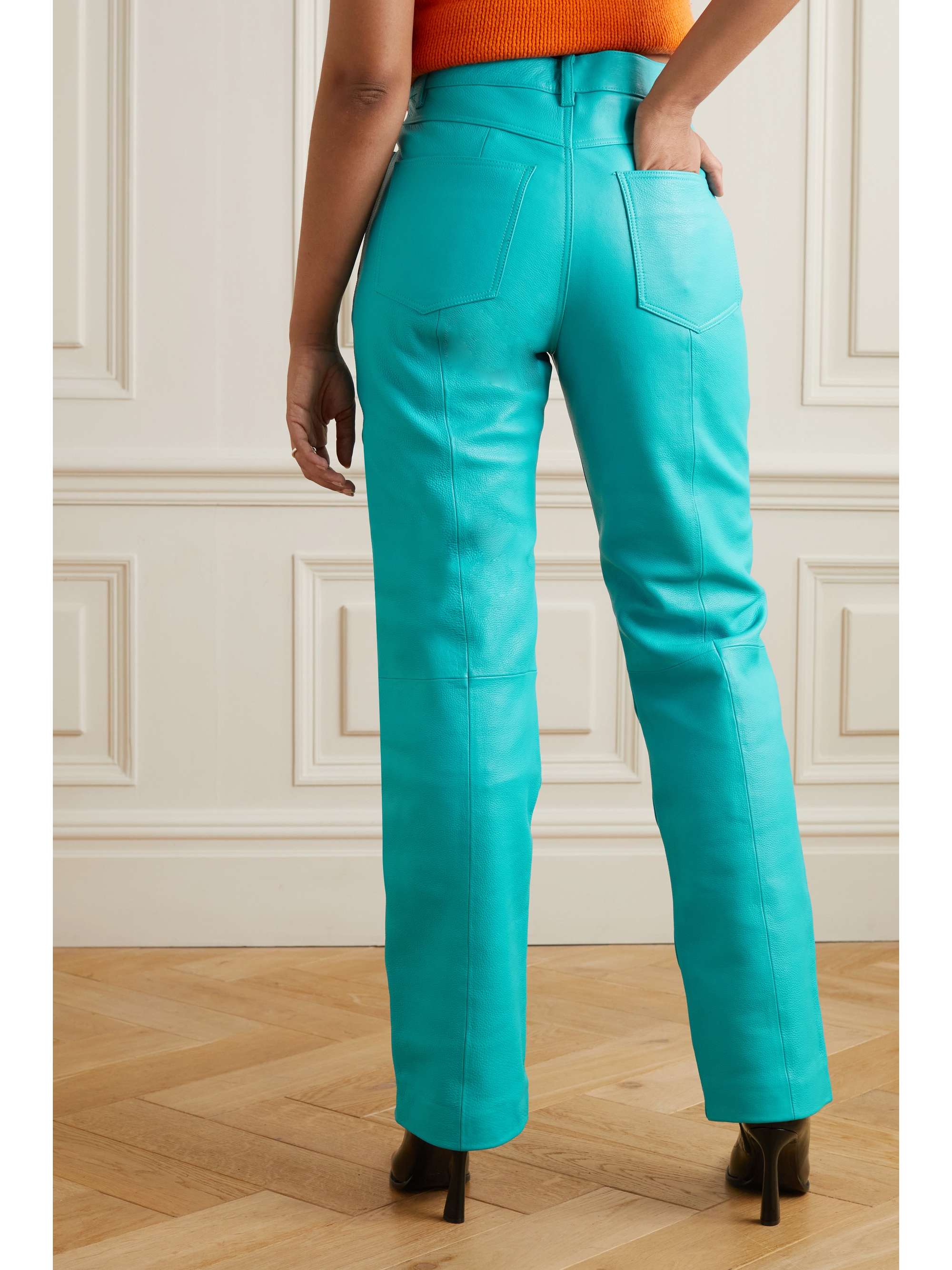 REMAIN BIRGER CHRISTENSEN Leather straight-leg pants