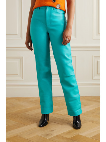 REMAIN BIRGER CHRISTENSEN Leather straight-leg pants