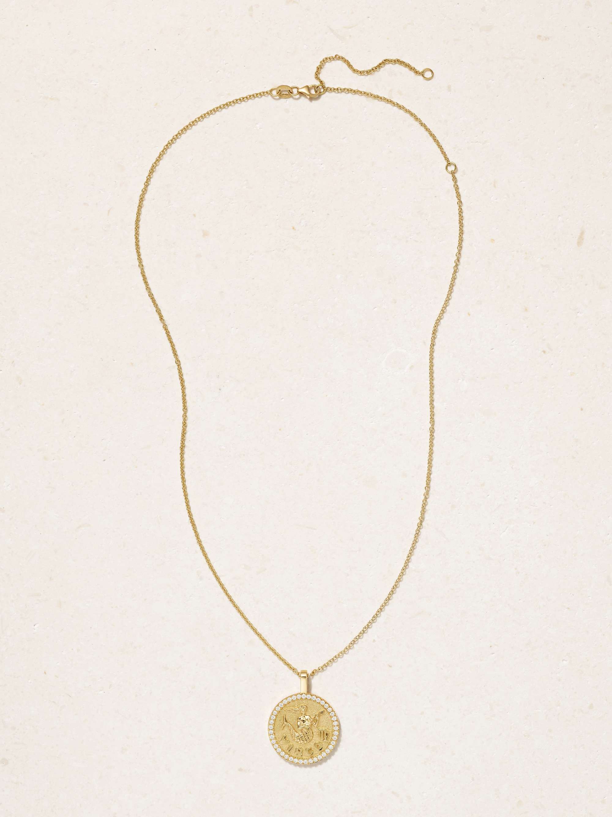 ANITA KO Zodiac large 18-karat gold diamond necklace