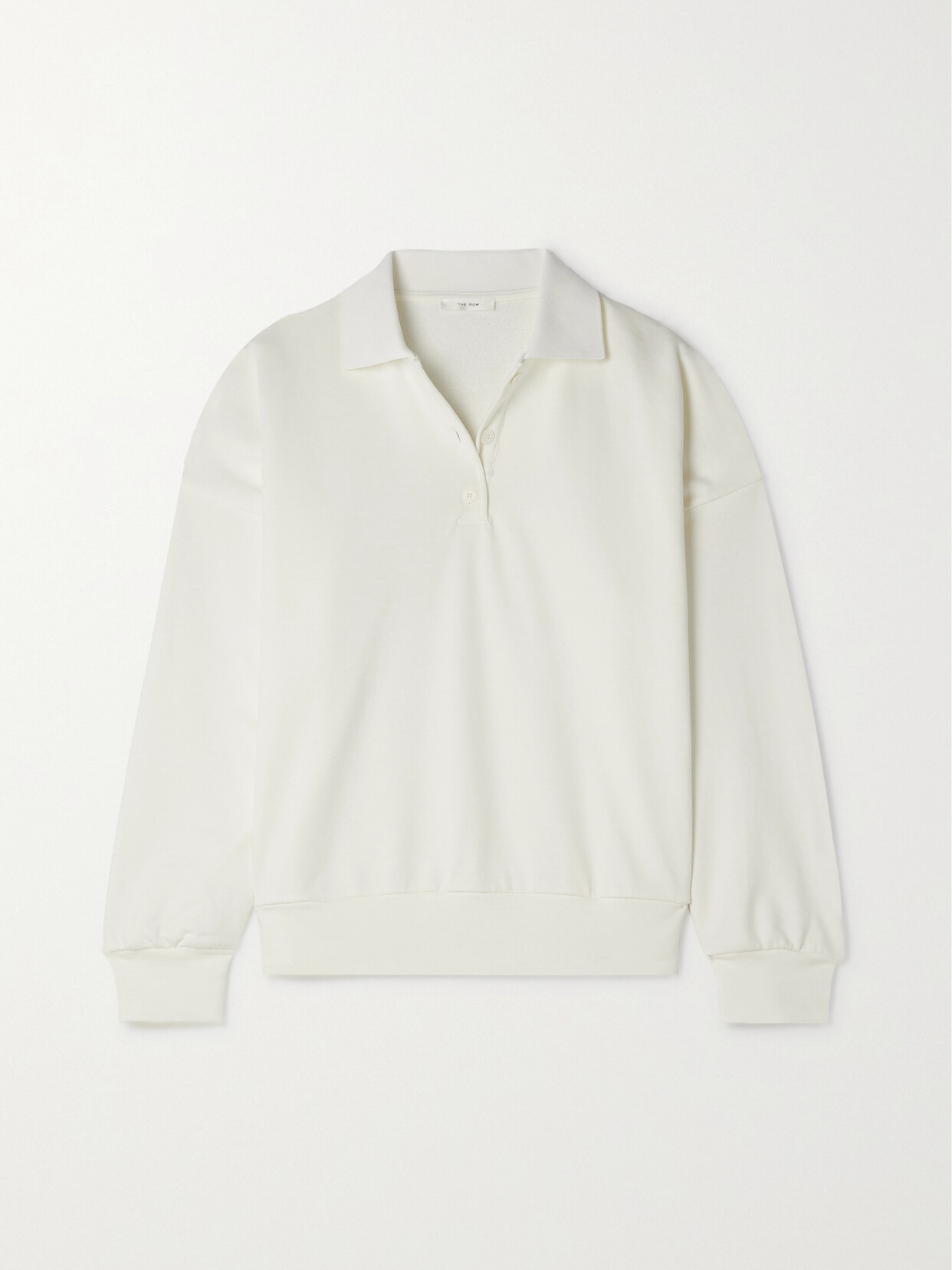 The Row - Corzas Cotton-terry Polo Top - Cream