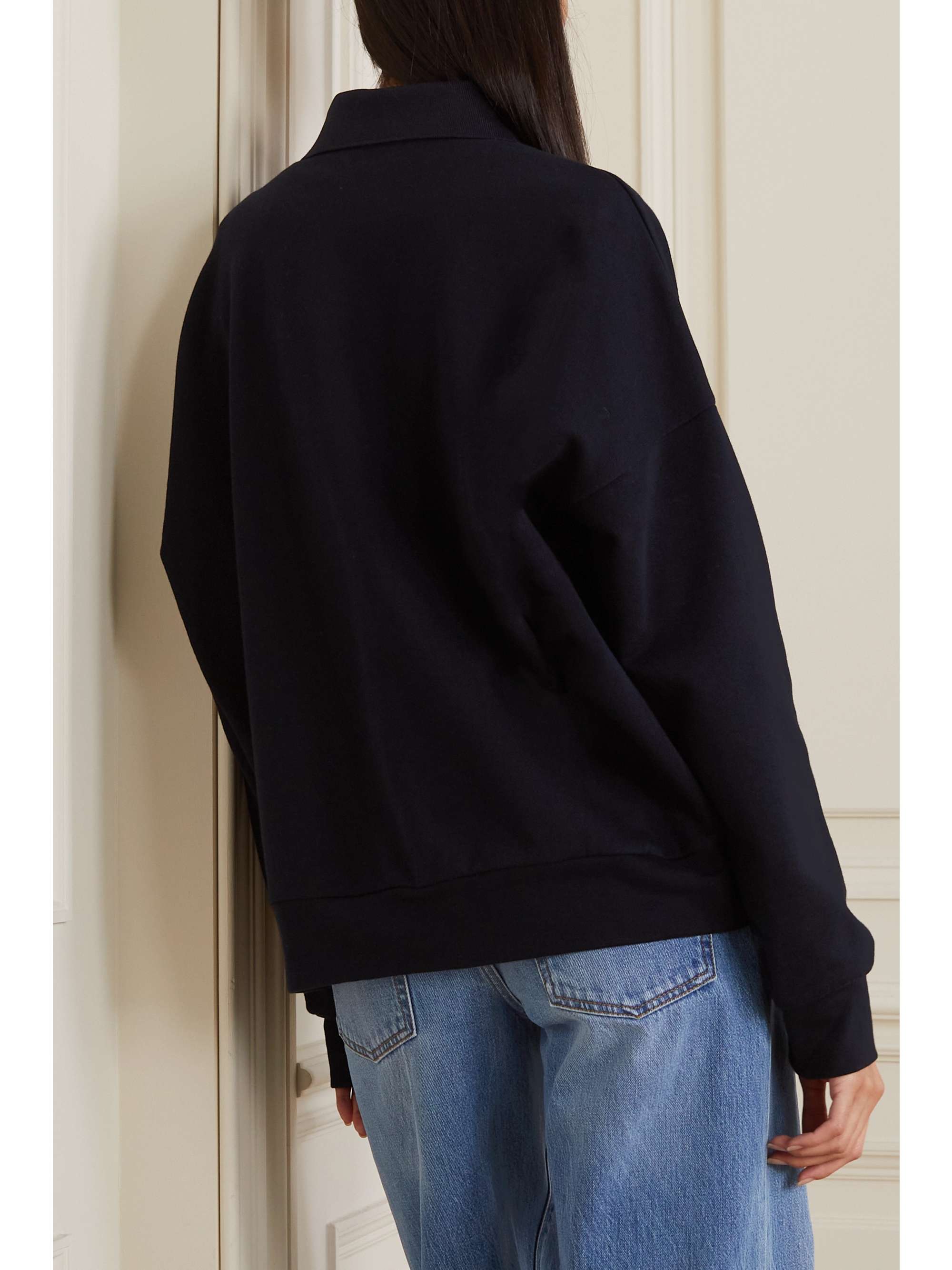 THE ROW Corzas cotton-terry polo top