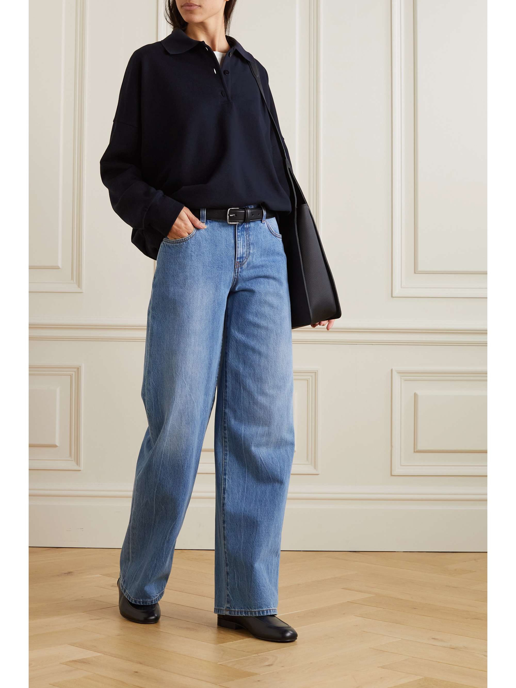 THE ROW Corzas cotton-terry polo top