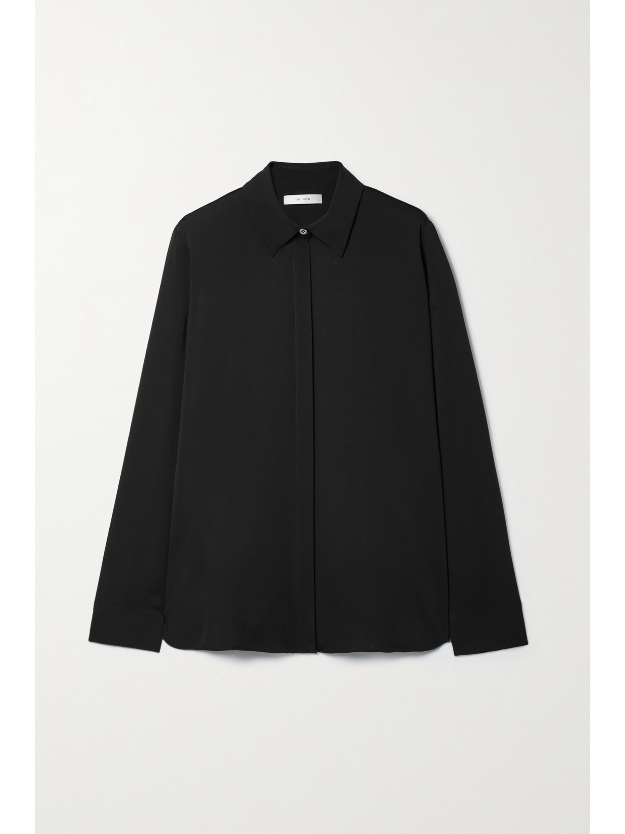 Shop The Row Essentials Petah Stretch-silk Shirt In Black