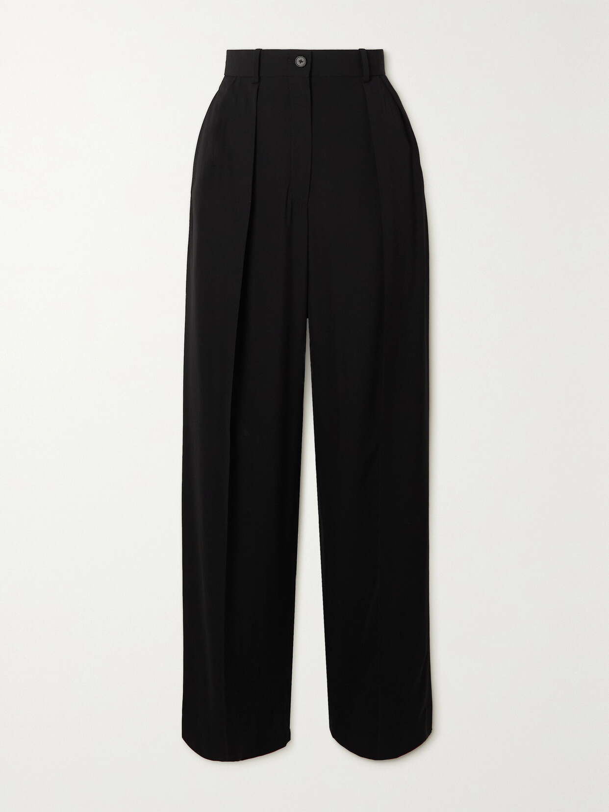 Shop The Row Essentials Igor Crepe Straight-leg Pants In Black