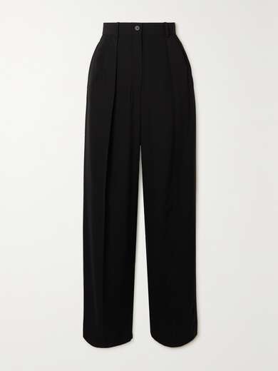 Shadow Green Crepe Straight Pant