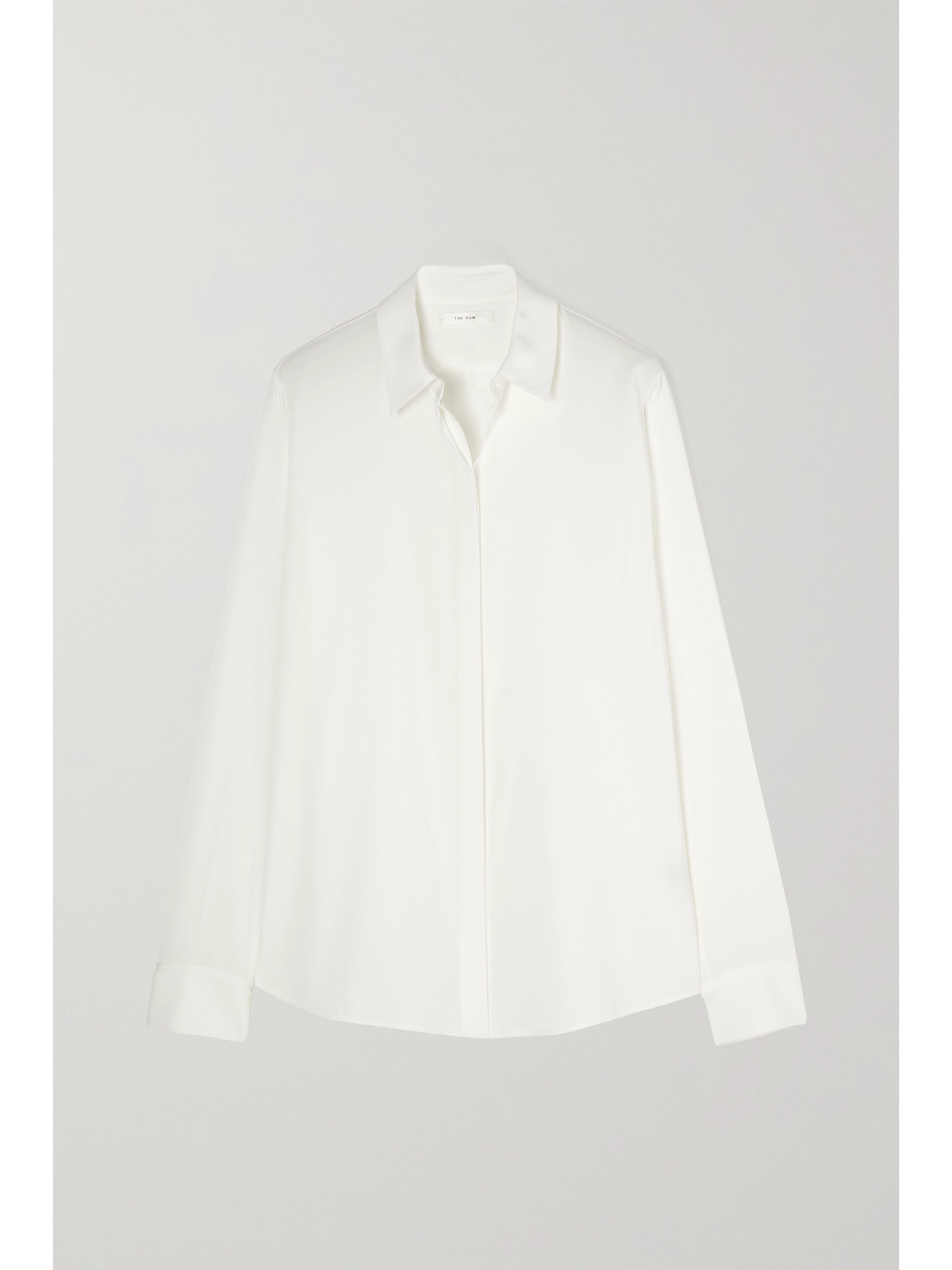 The Row Petah Silk-blend Shirt In Ivory