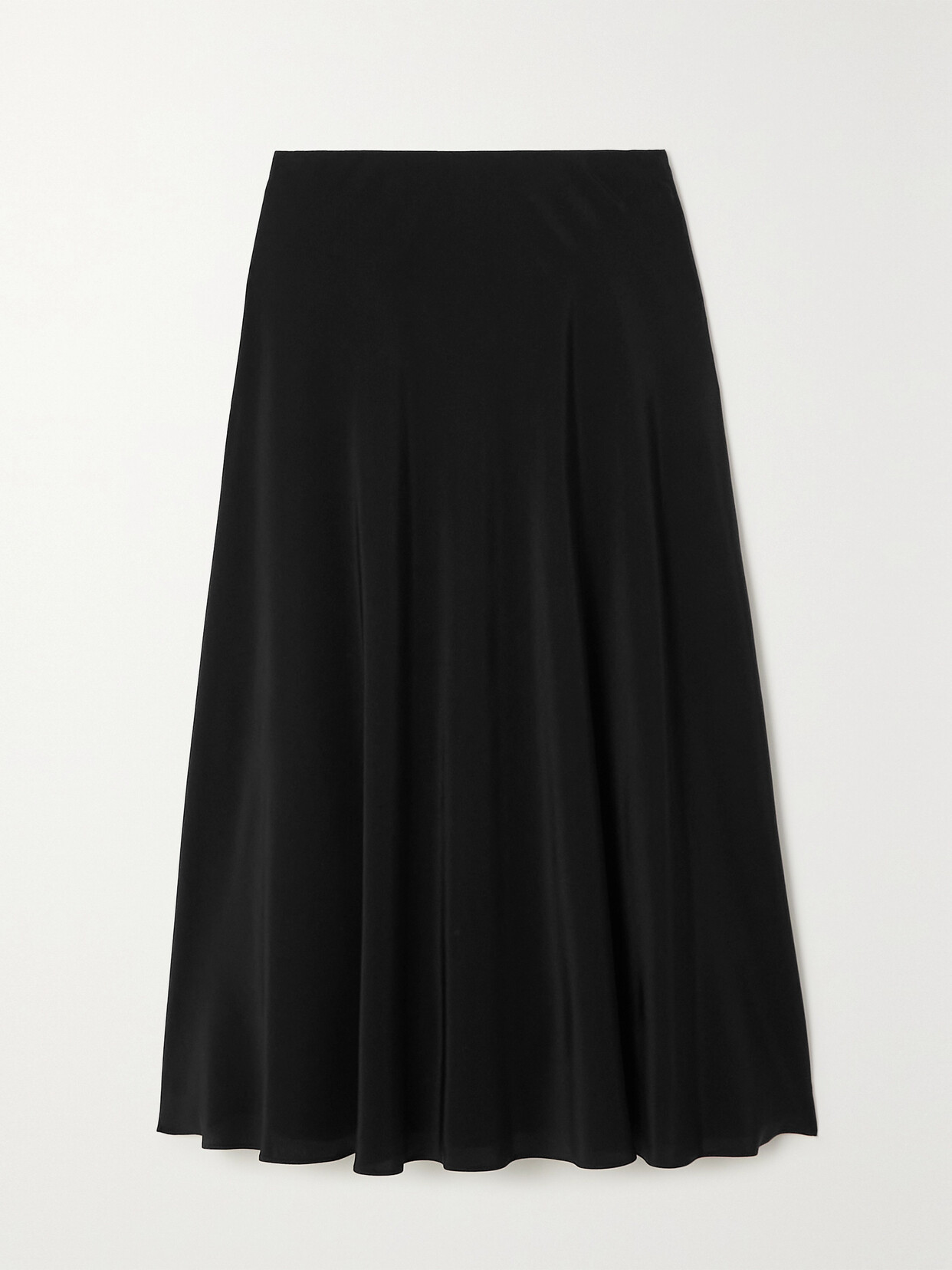 Shop The Row Medela Duchesse-satin Midi Skirt In Black