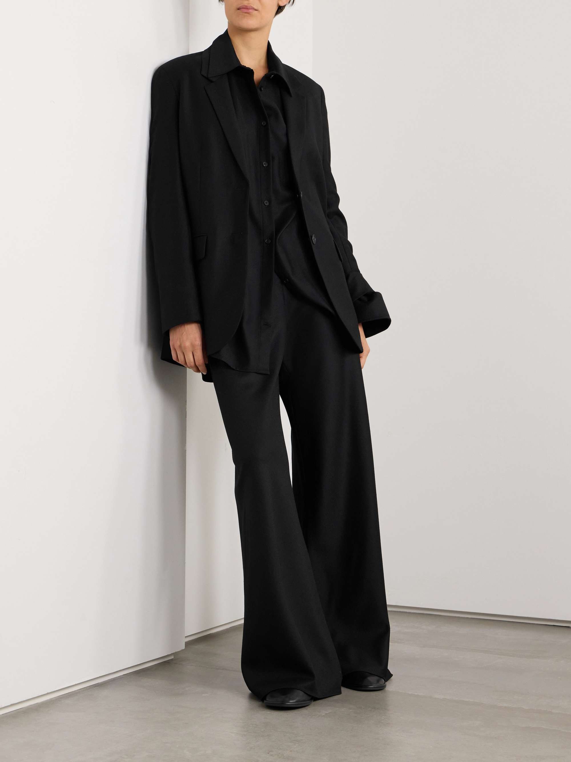THE ROW Gala wool and mohair-blend wide-leg pants