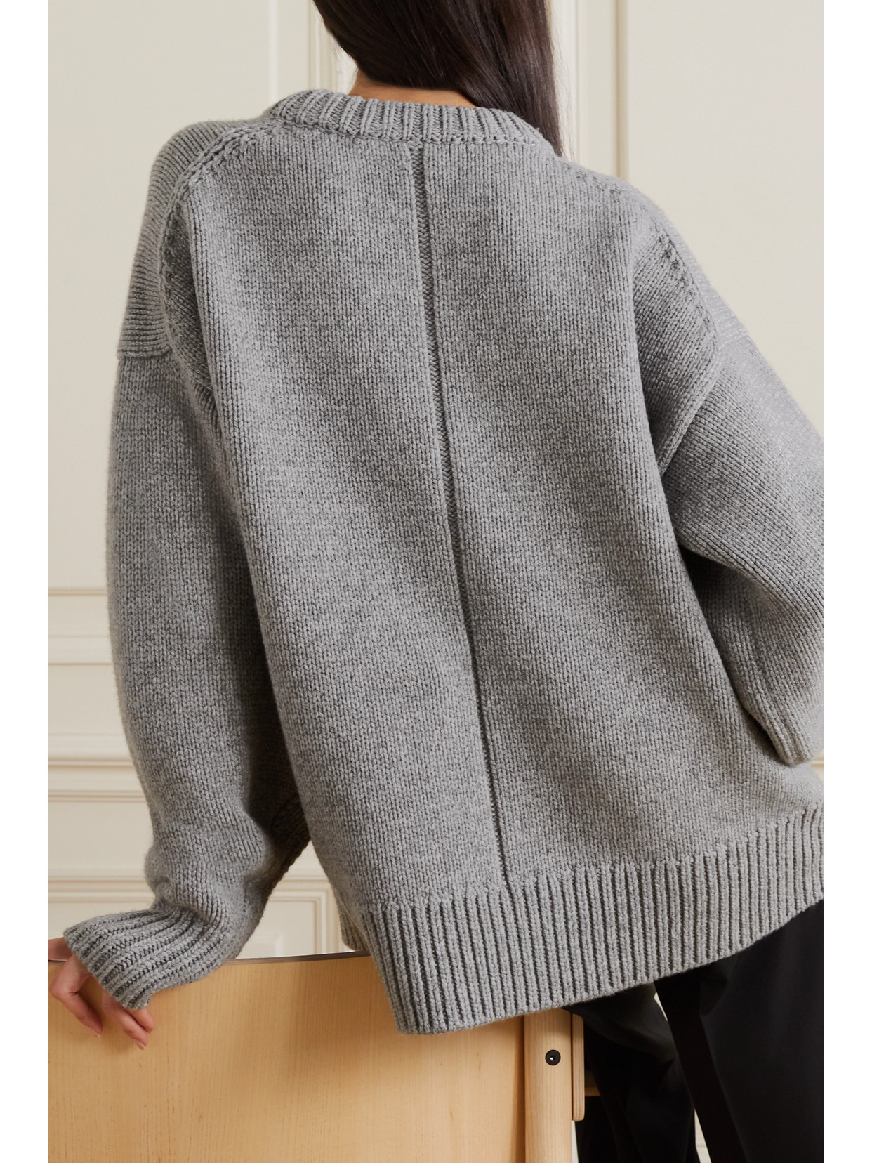 Shop The Row Essentials Ophelia Oversized Wool And Cashmere-blend Sweater In Gray