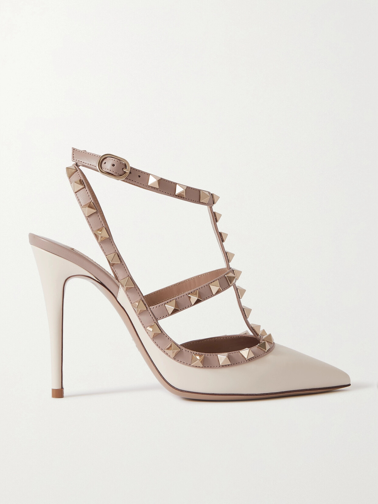 Valentino Garavani - Rockstud 100 Leather Pumps - Off-white