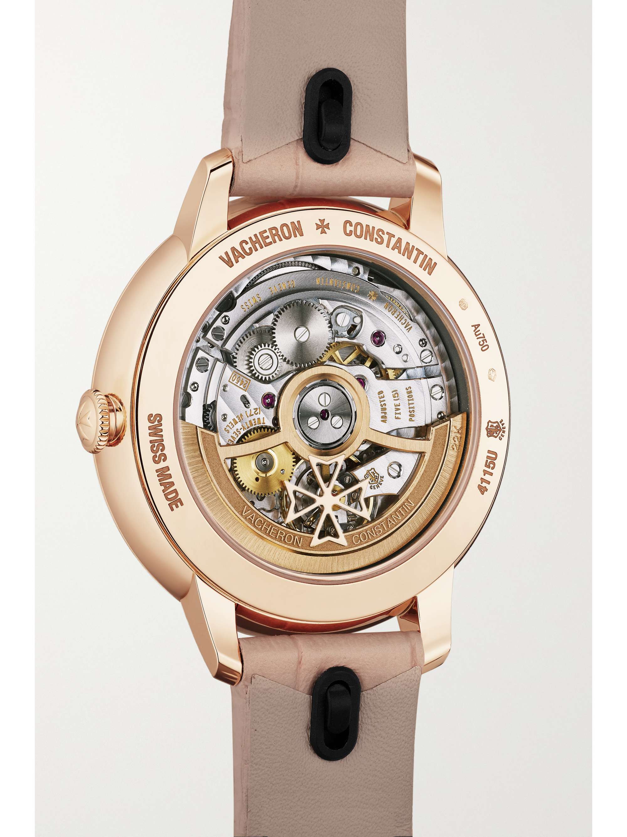 VACHERON CONSTANTIN Patrimony Automatic 36.5mm 18-karat rose gold, alligator and diamond watch