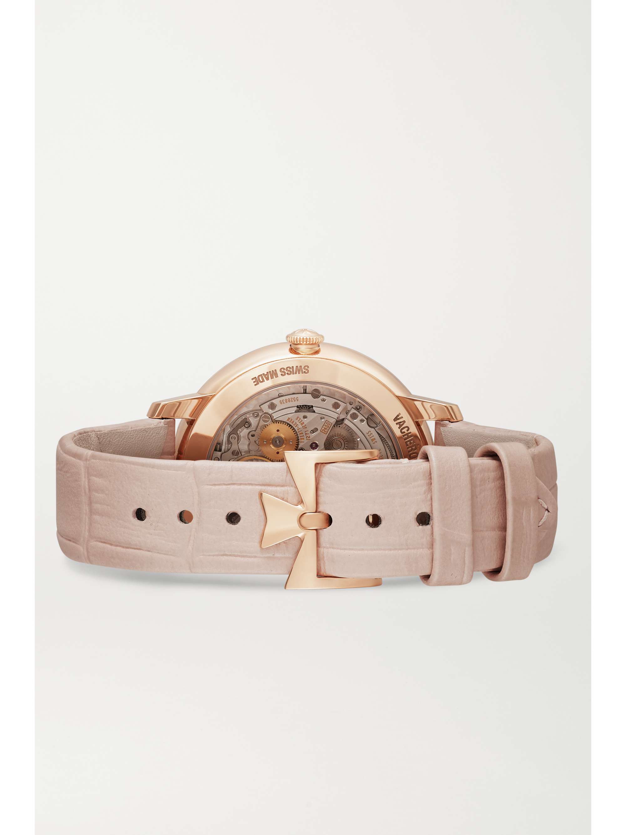 VACHERON CONSTANTIN Patrimony Automatic 36.5mm 18-karat rose gold, alligator and diamond watch
