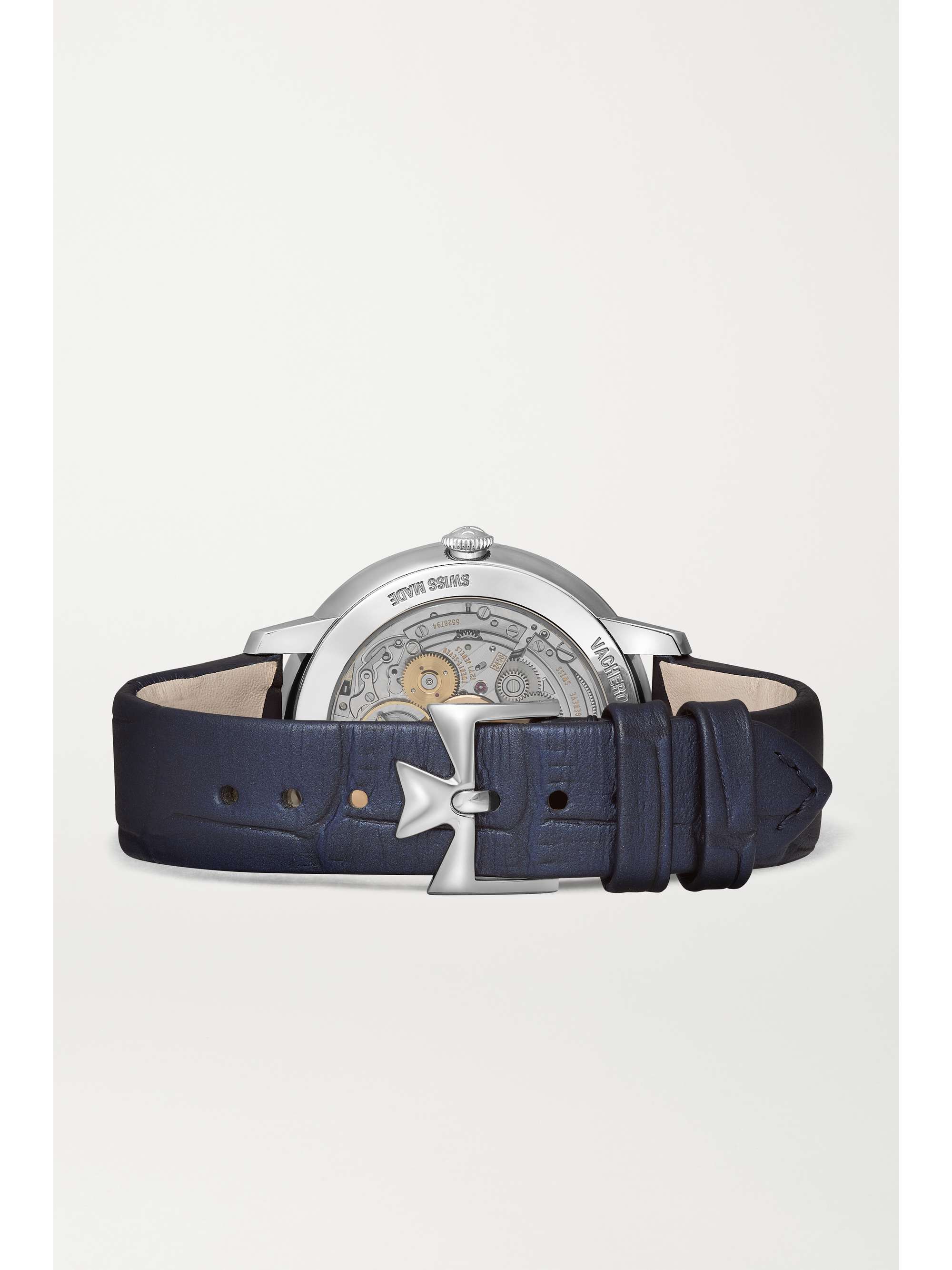 VACHERON CONSTANTIN Patrimony Automatic 36.5mm 18-karat white gold, diamond and alligator watch