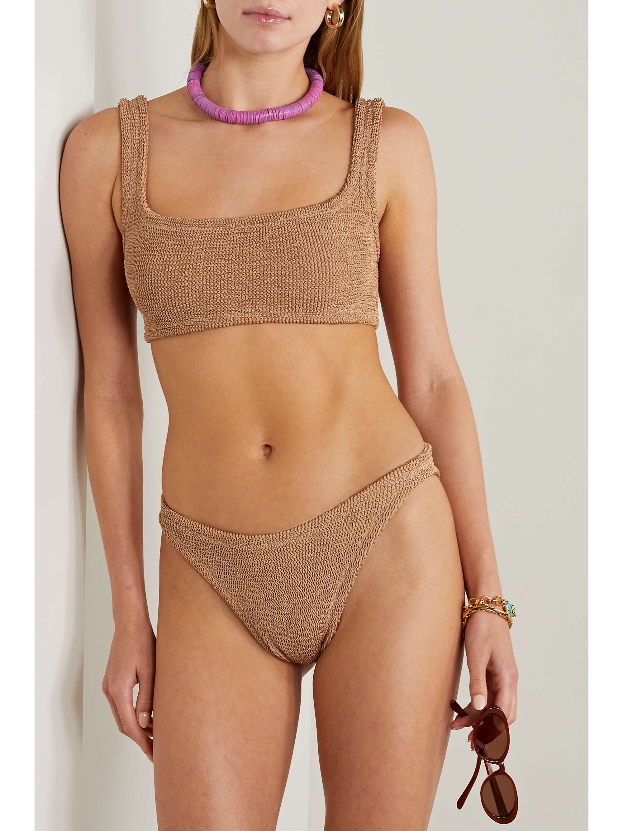 HUNZA G + NET SUSTAIN Xandra seersucker bikini