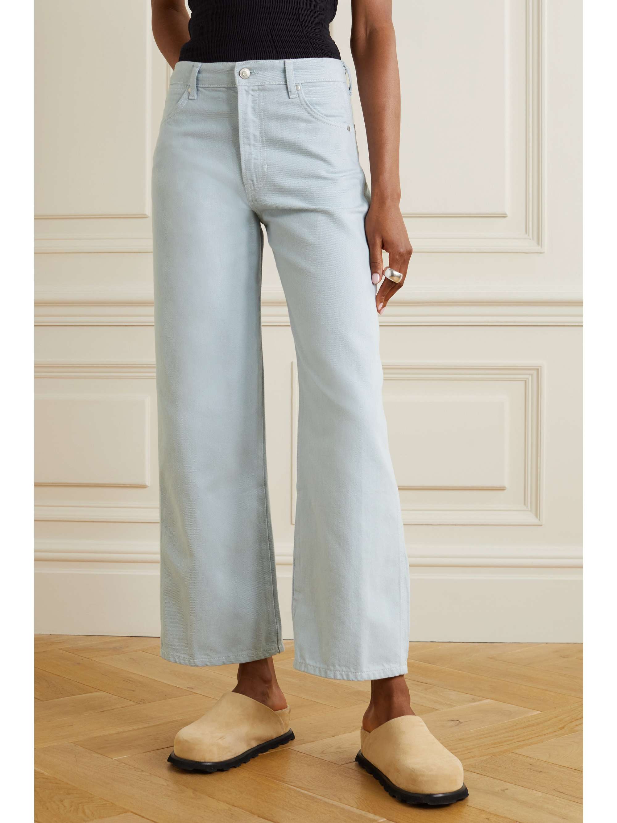 REFORMATION + NET SUSTAIN Cowboy high-rise straight-leg organic jeans