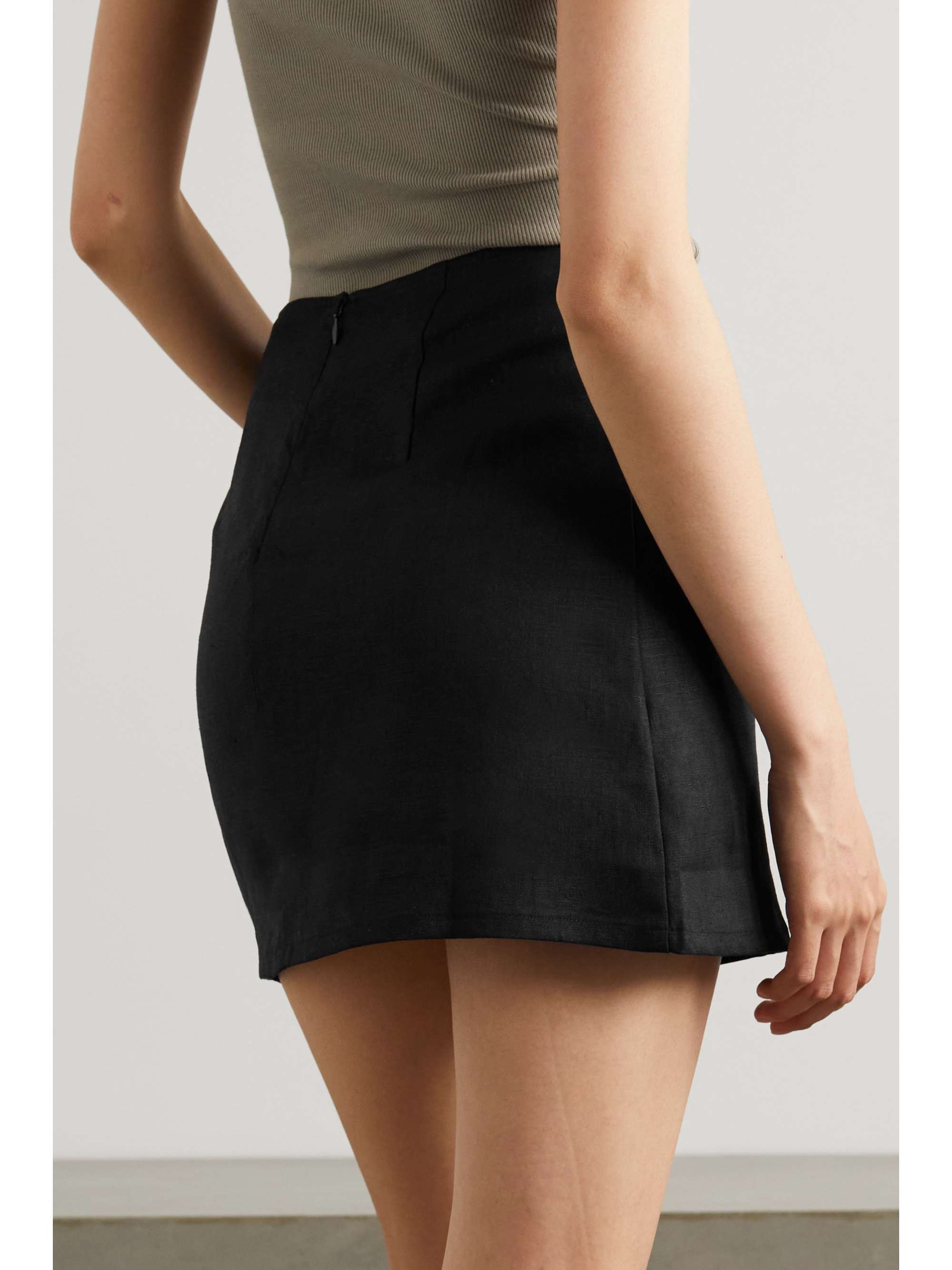 REFORMATION Taylor button-detailed linen mini skirt