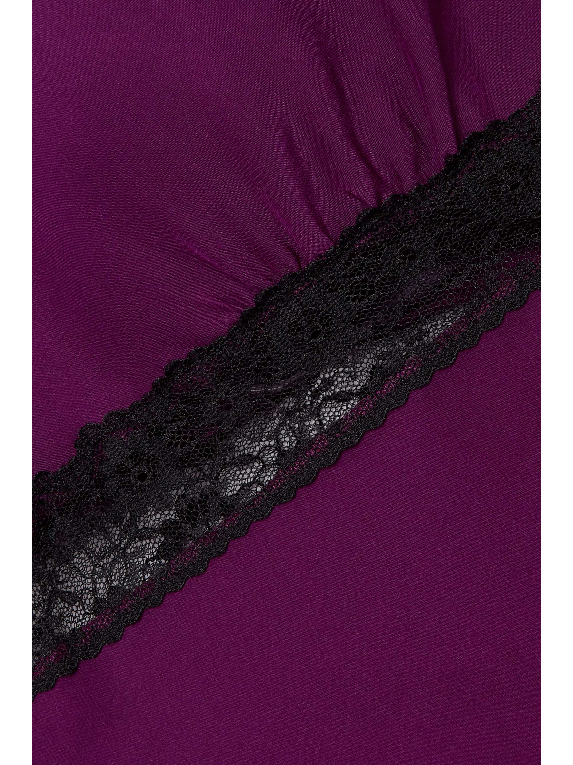 REFORMATION Provence open-back lace-trimmed silk-charmeuse midi dress