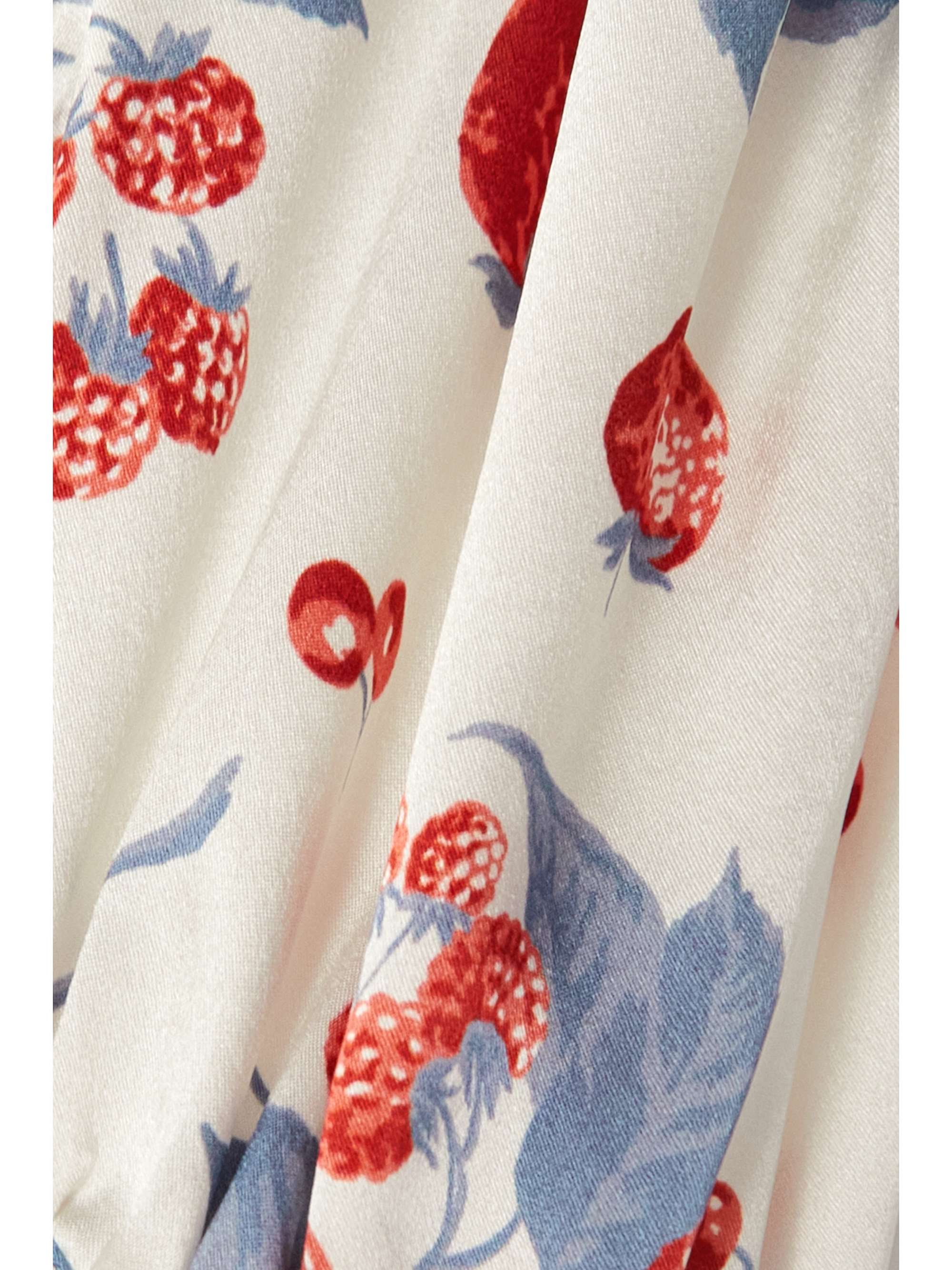 REFORMATION Mendez cropped printed silk-satin blouse