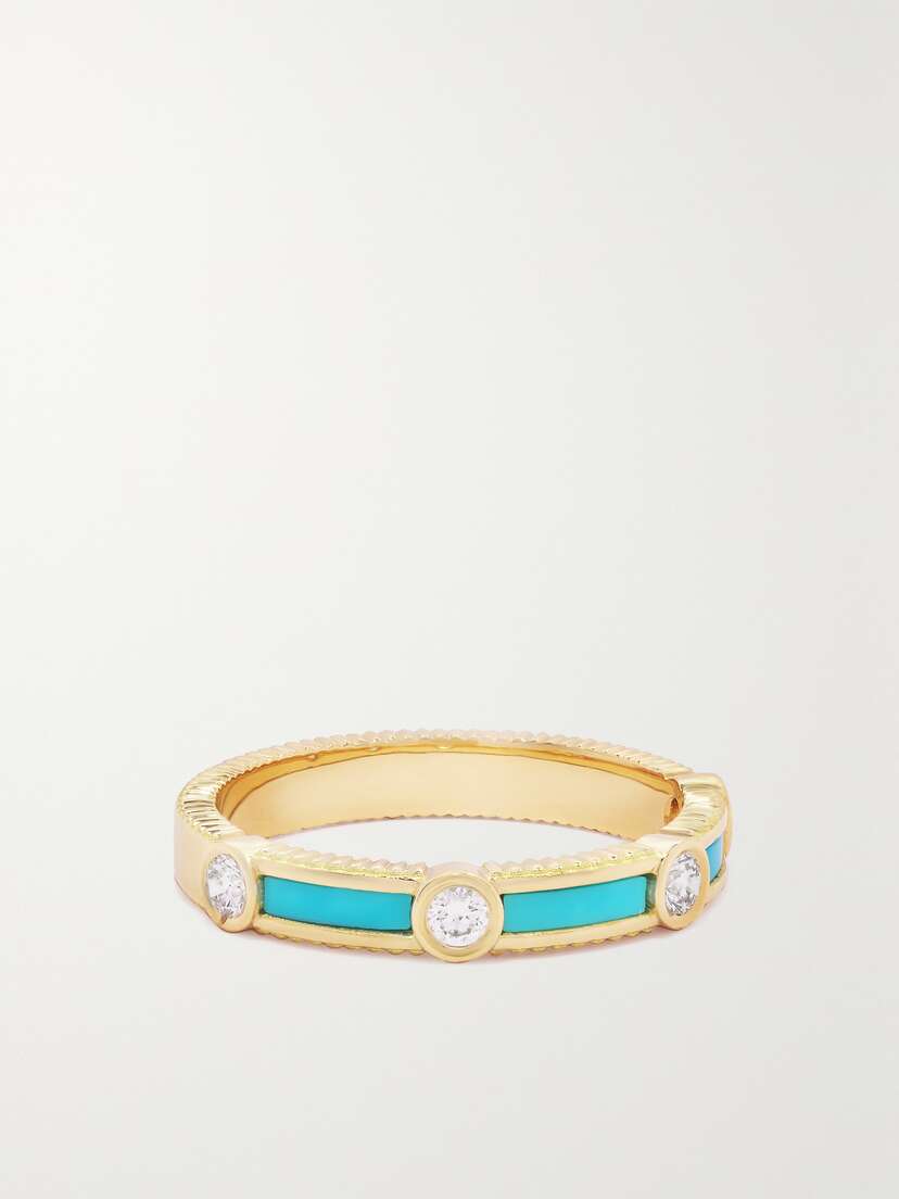 Viltier Rayon 18-karat , Diamond And Turquoise Ring
