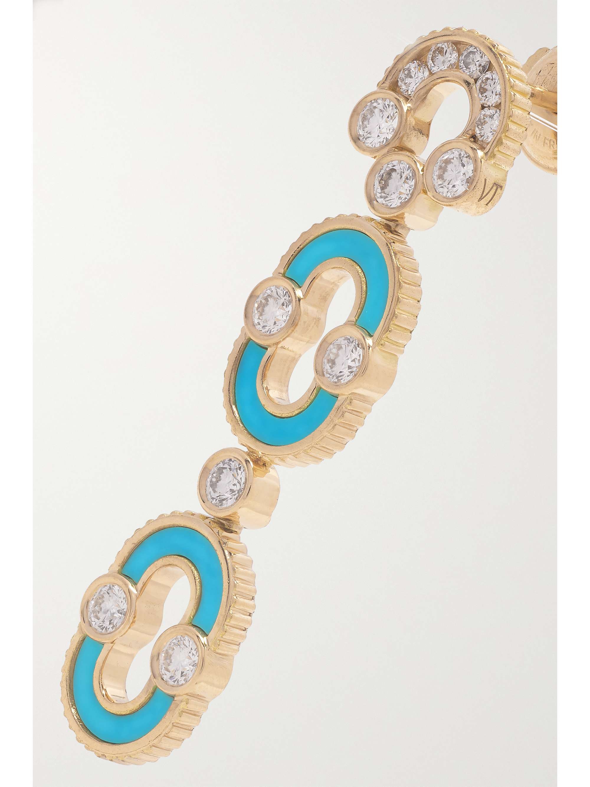 VILTIER Duo 18karat gold, turquoise and diamond earrings