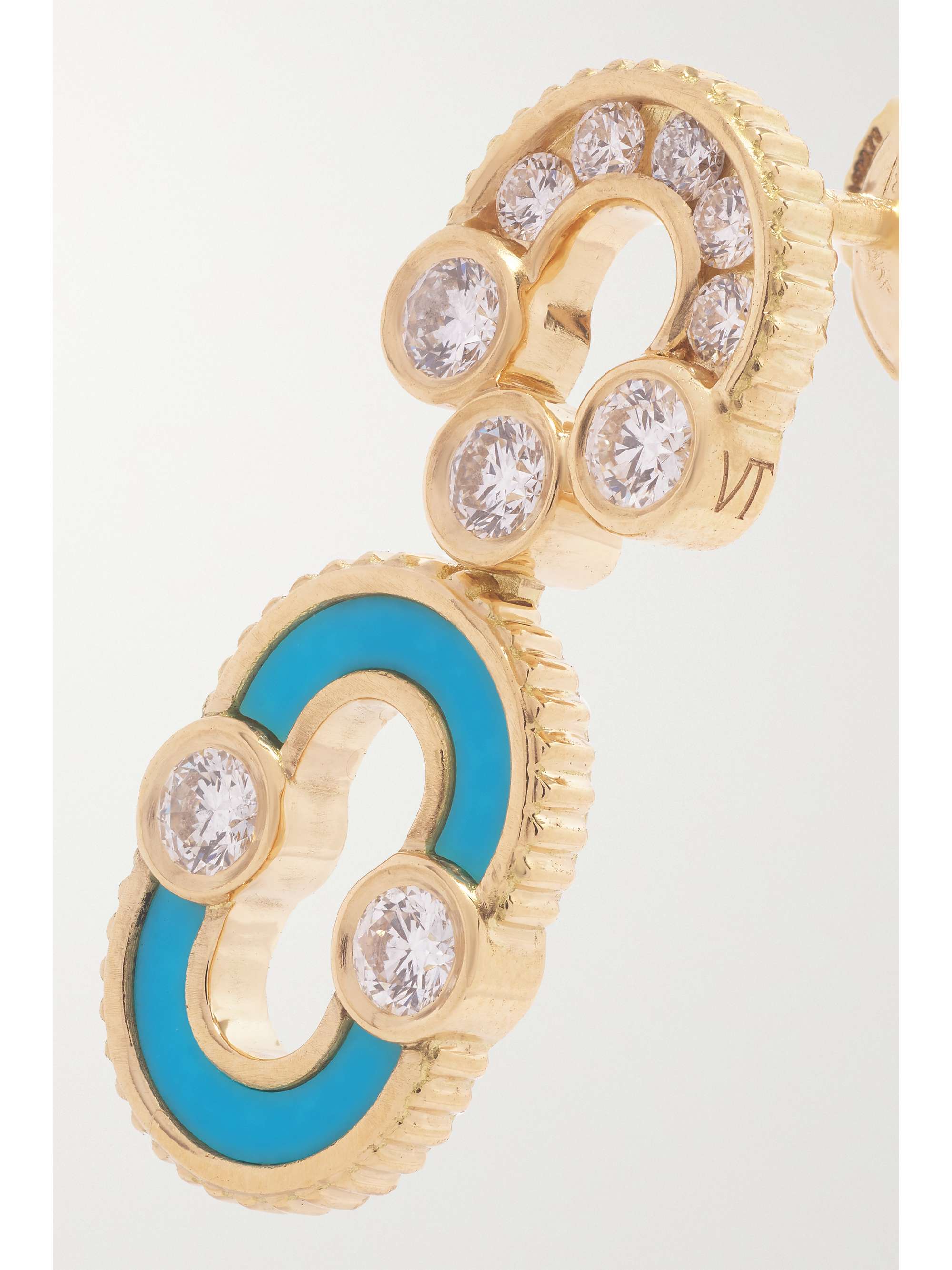VILTIER Solo 18karat gold, turquoise and diamond earrings