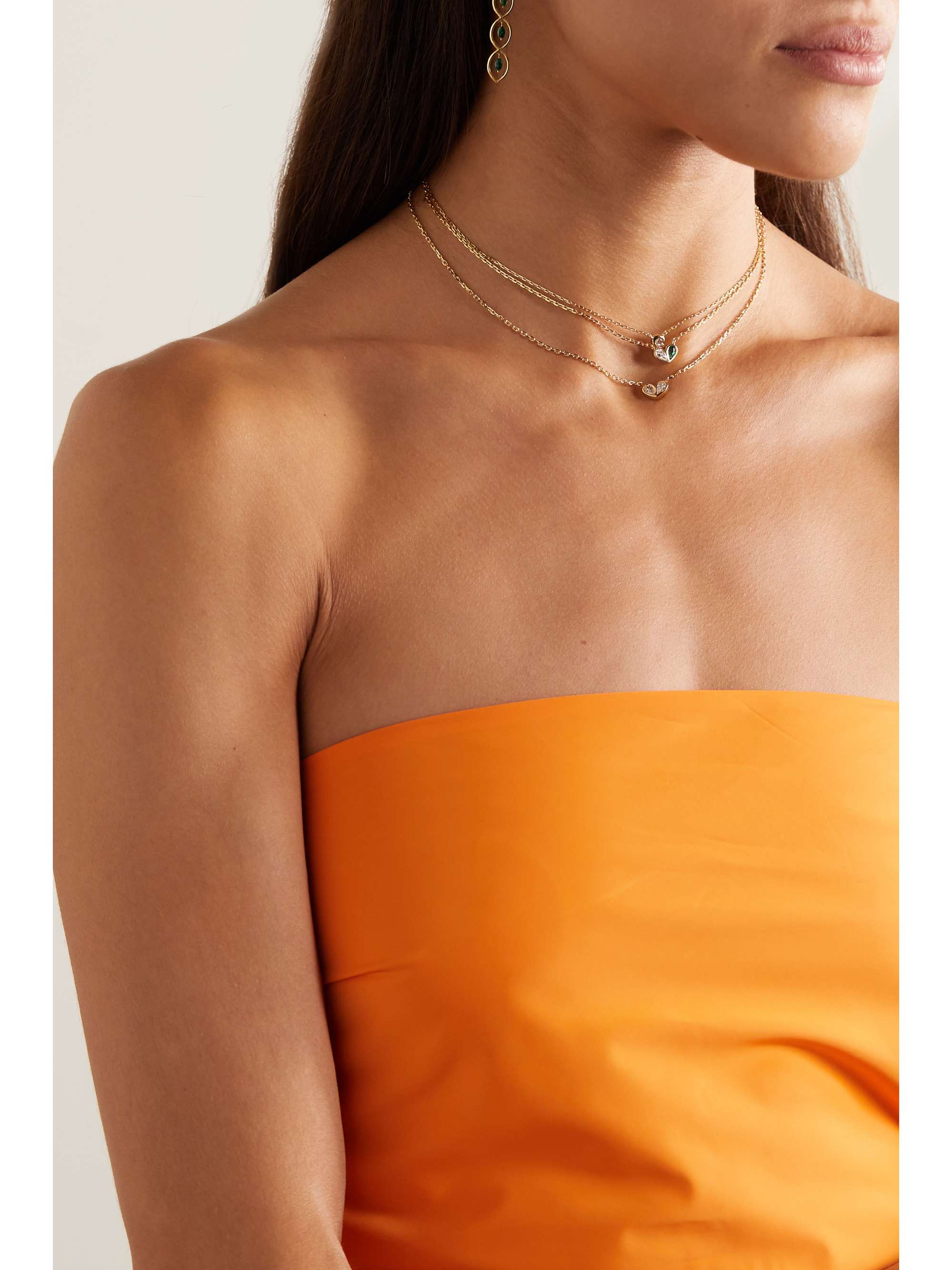 GEMELLA Sweetheart 18-karat gold, sapphire and turquoise necklace