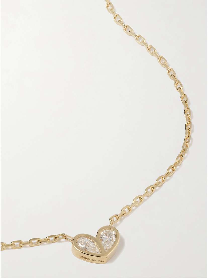 Gemella Sweetheart 18-karat Gold Diamond Necklace