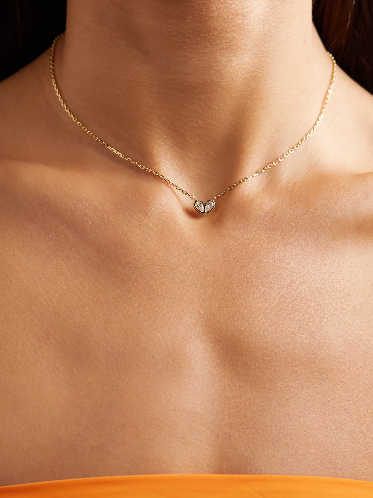 Gemella Sweetheart 18-karat Gold Diamond Necklace In Gold