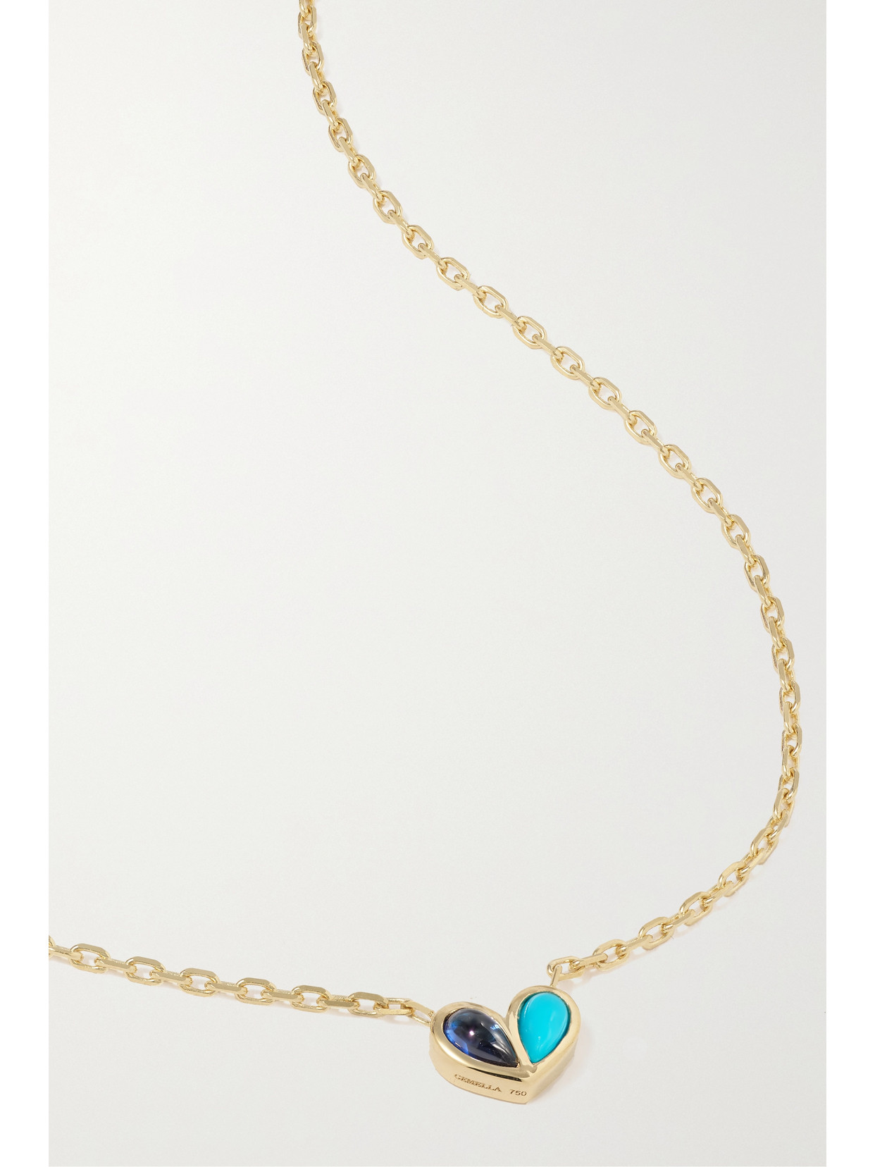 Gemella - Sweetheart 18-karat Gold, Sapphire And Turquoise Necklace - one size 22 Awaiting product image