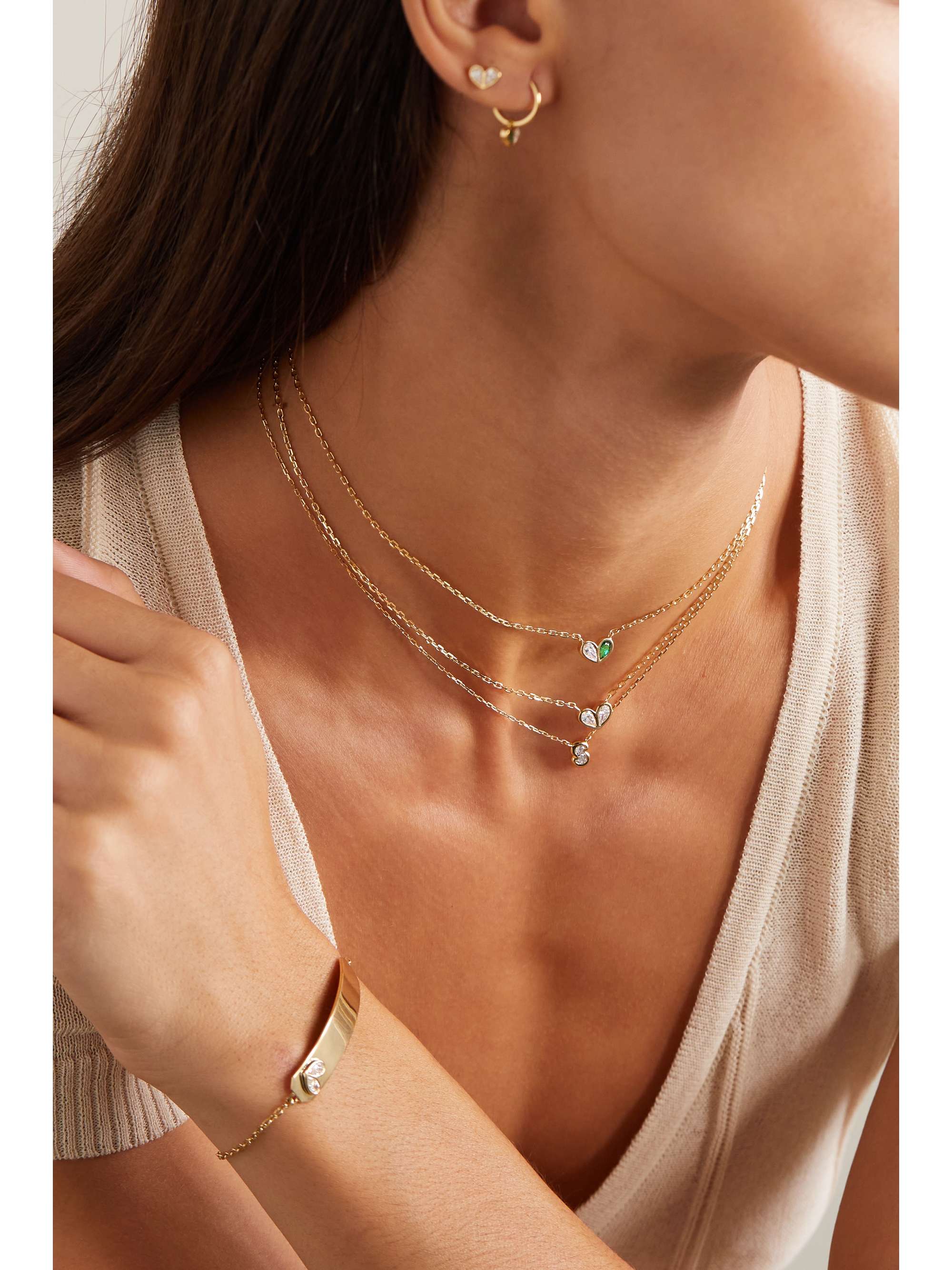 GEMELLA Sweetheart 18-karat gold, sapphire and turquoise necklace