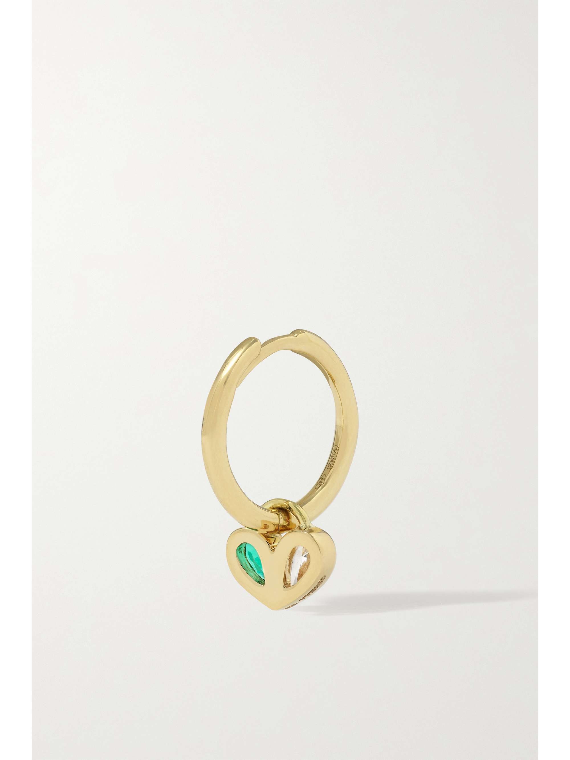 GEMELLA Sweetheart 18-karat gold, sapphire and opal hoop earrings