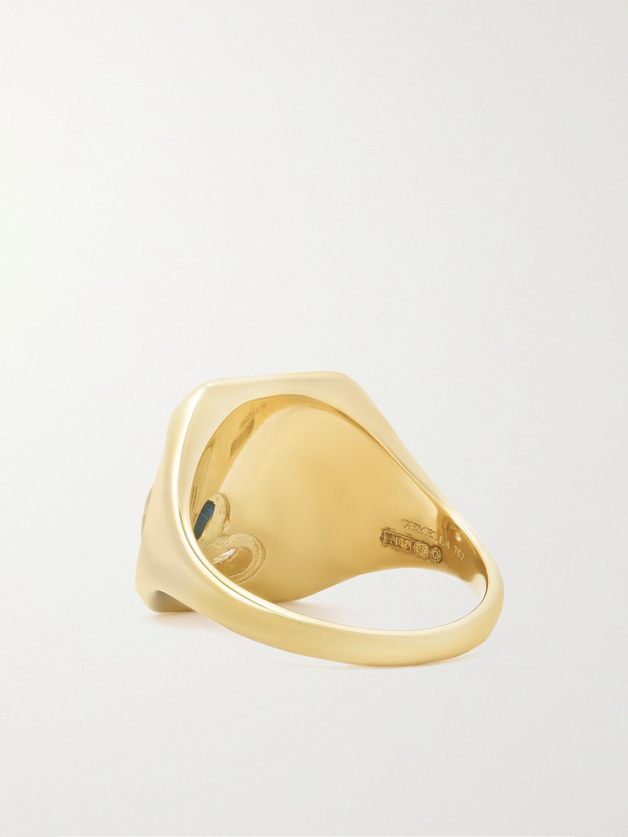 Shop Gemella Sweetheart 18-karat Gold, Sapphire And Diamond Signet Ring