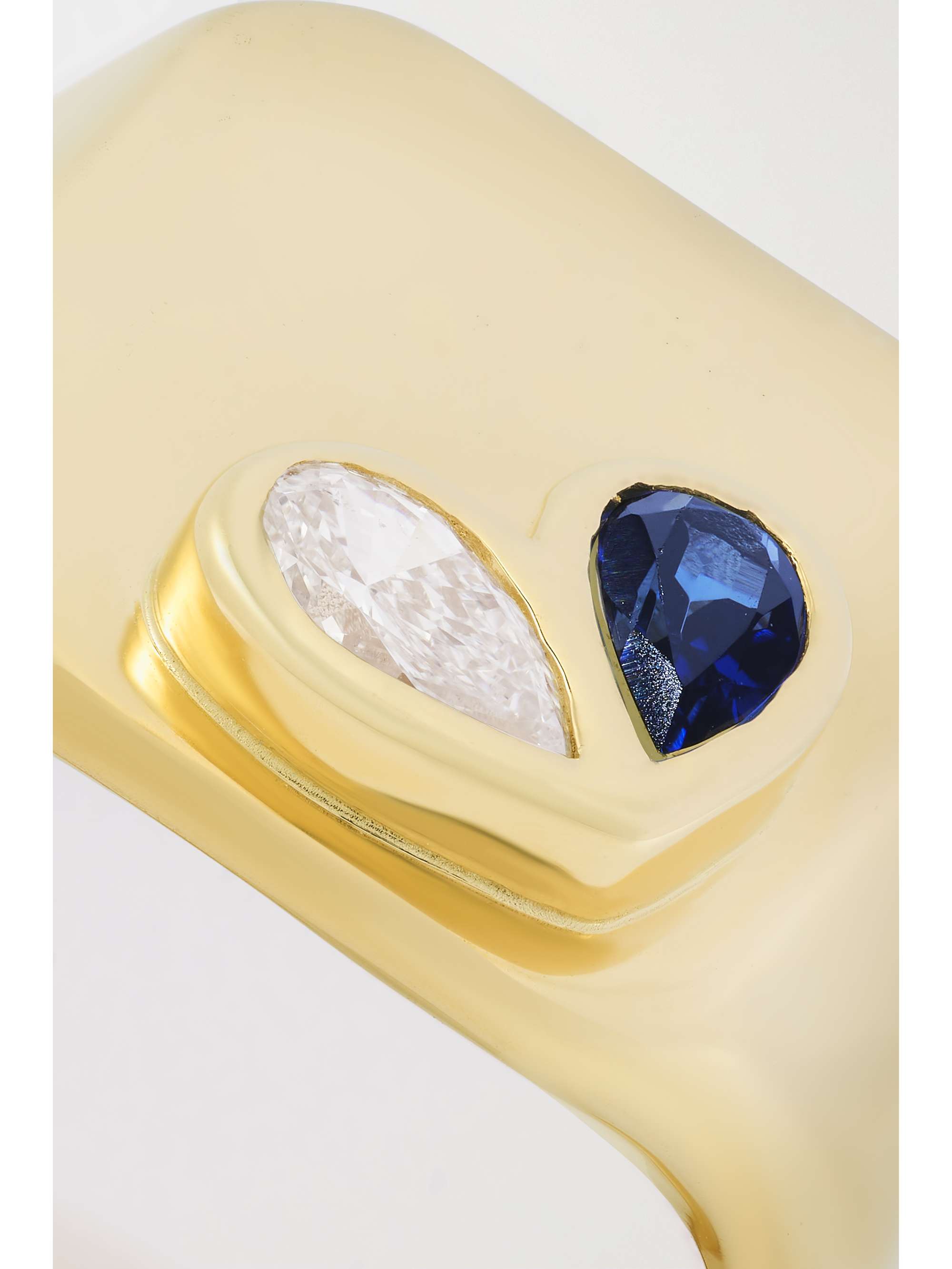 GEMELLA Sweetheart 18-karat gold, sapphire and diamond signet ring