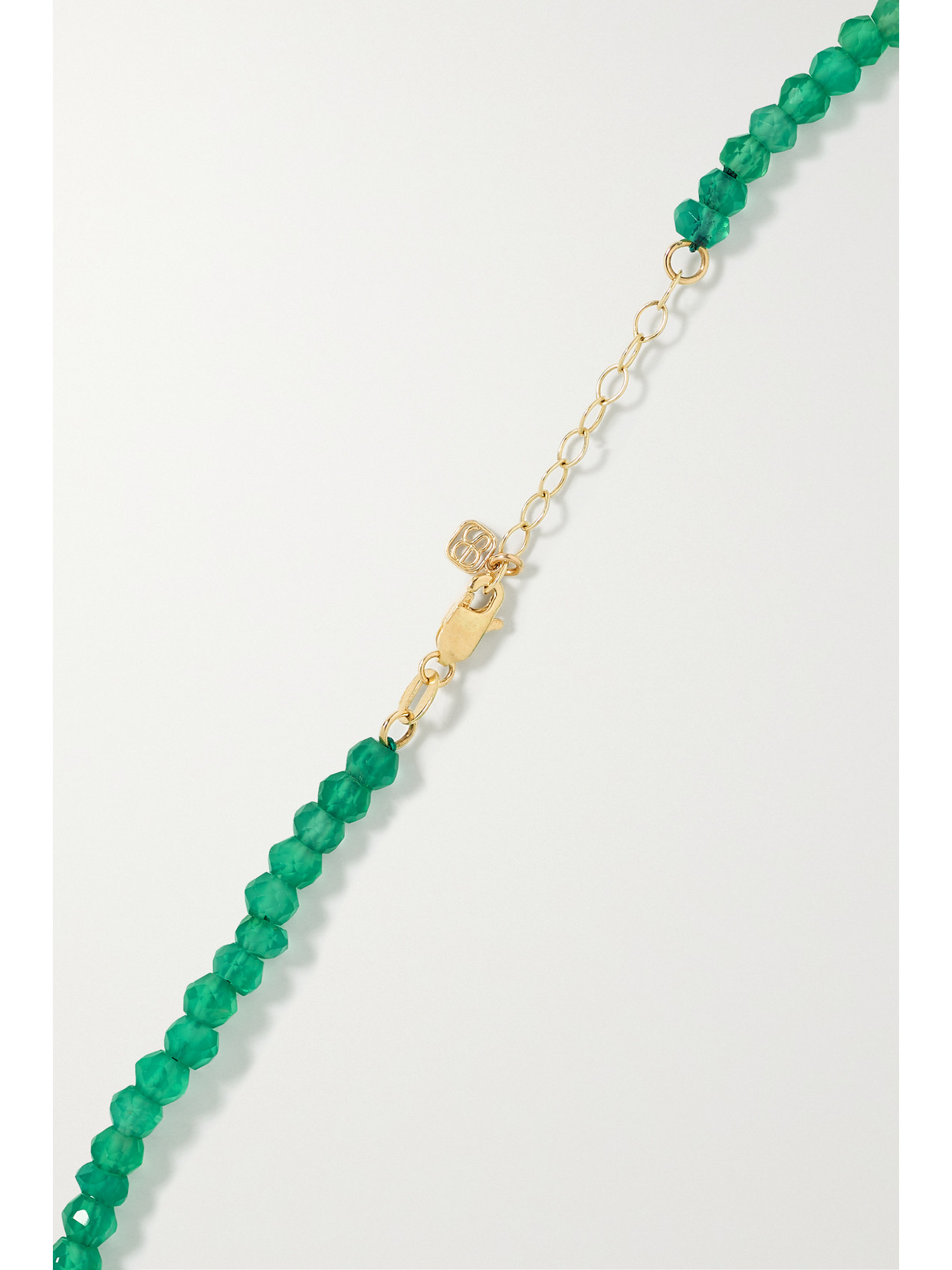 Sydney Evan Tiny Pure Love 14-karat Gold Onyx Anklet In Gold