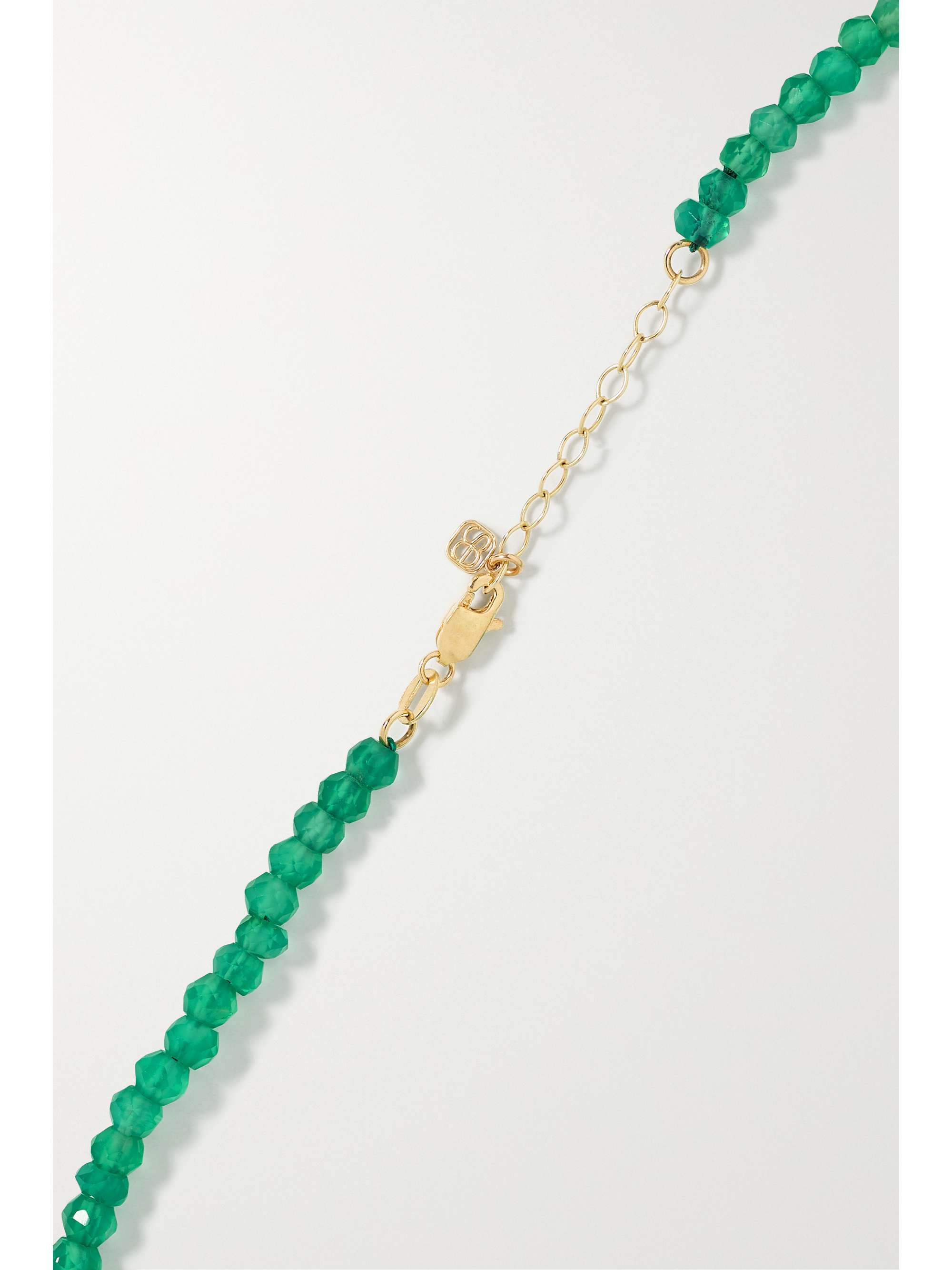 SYDNEY EVAN Tiny Pure Love 14-karat gold onyx anklet