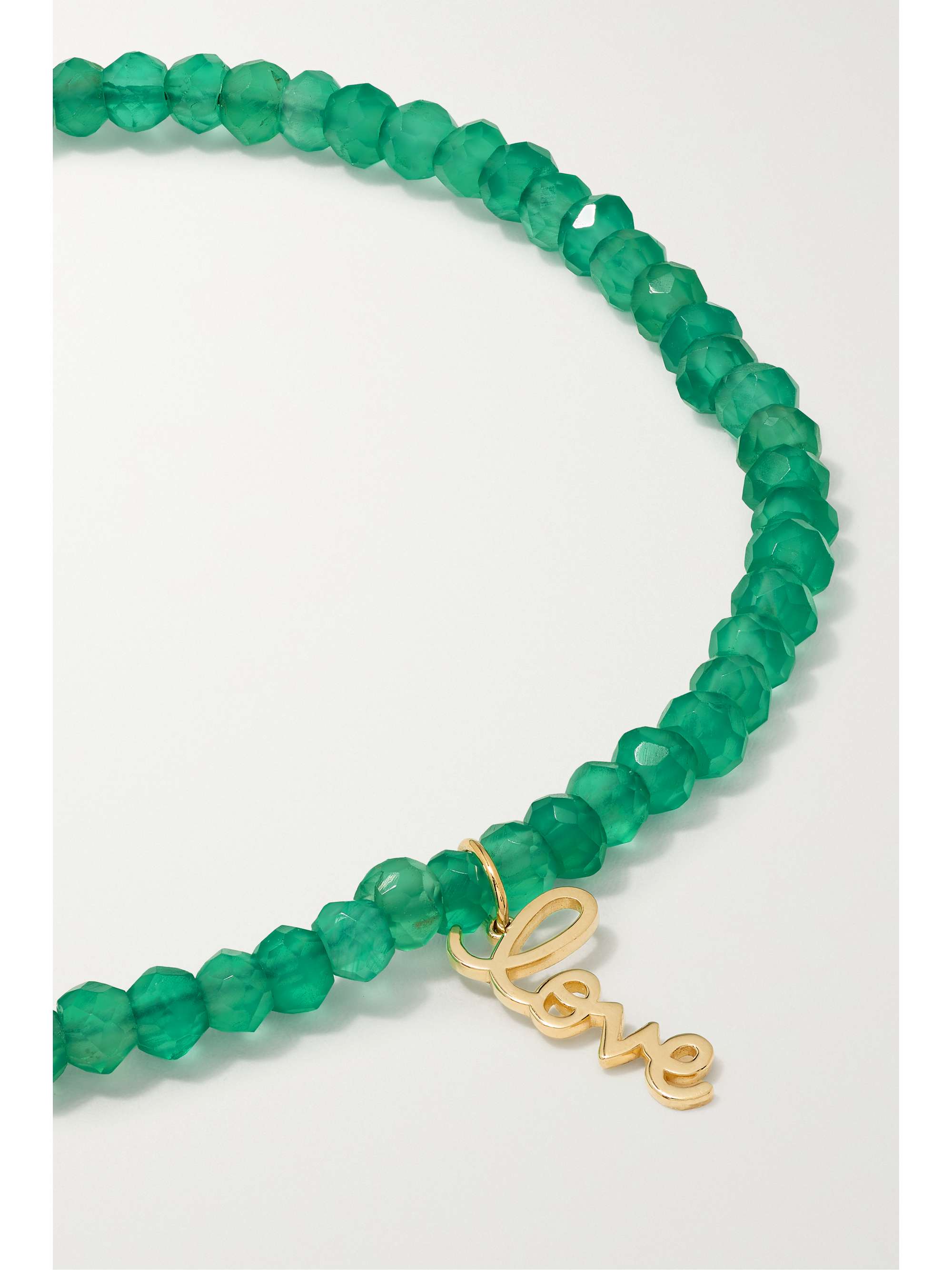 SYDNEY EVAN Tiny Pure Love 14-karat gold onyx anklet