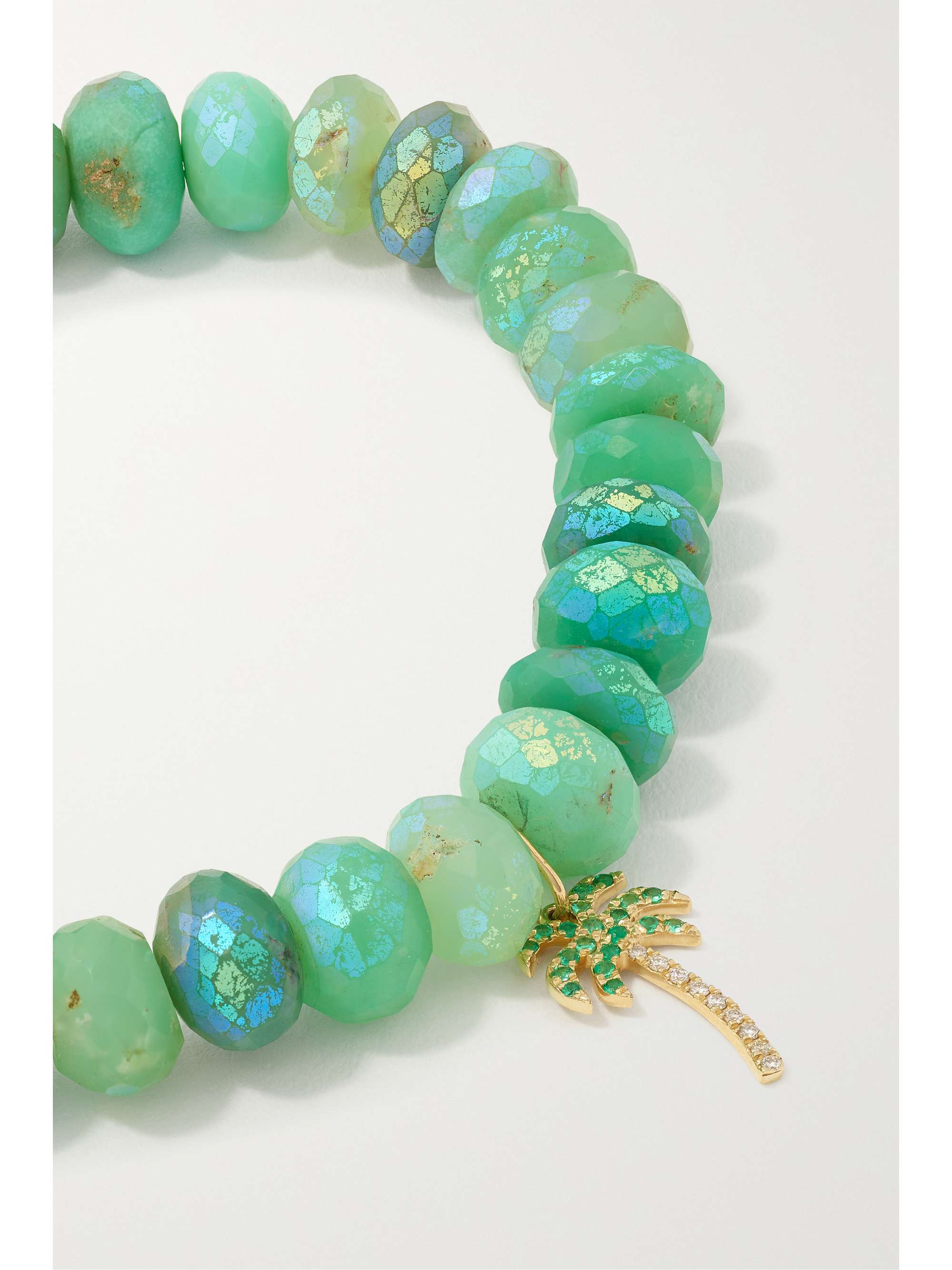 SYDNEY EVAN Palm Tree 14-karat gold multi-stone bracelet