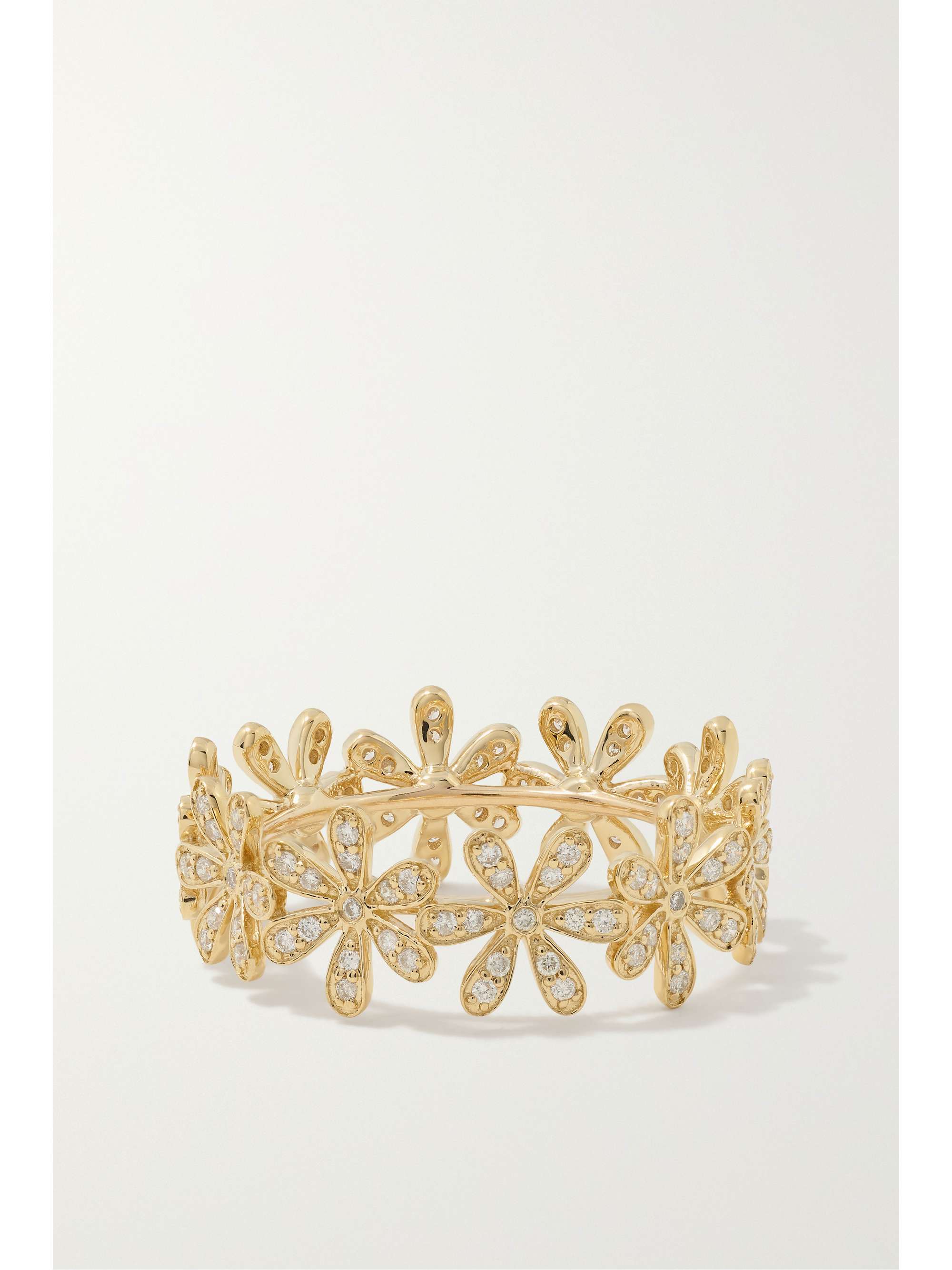 SYDNEY EVAN Daisy Eternity 14-karat gold diamond ring
