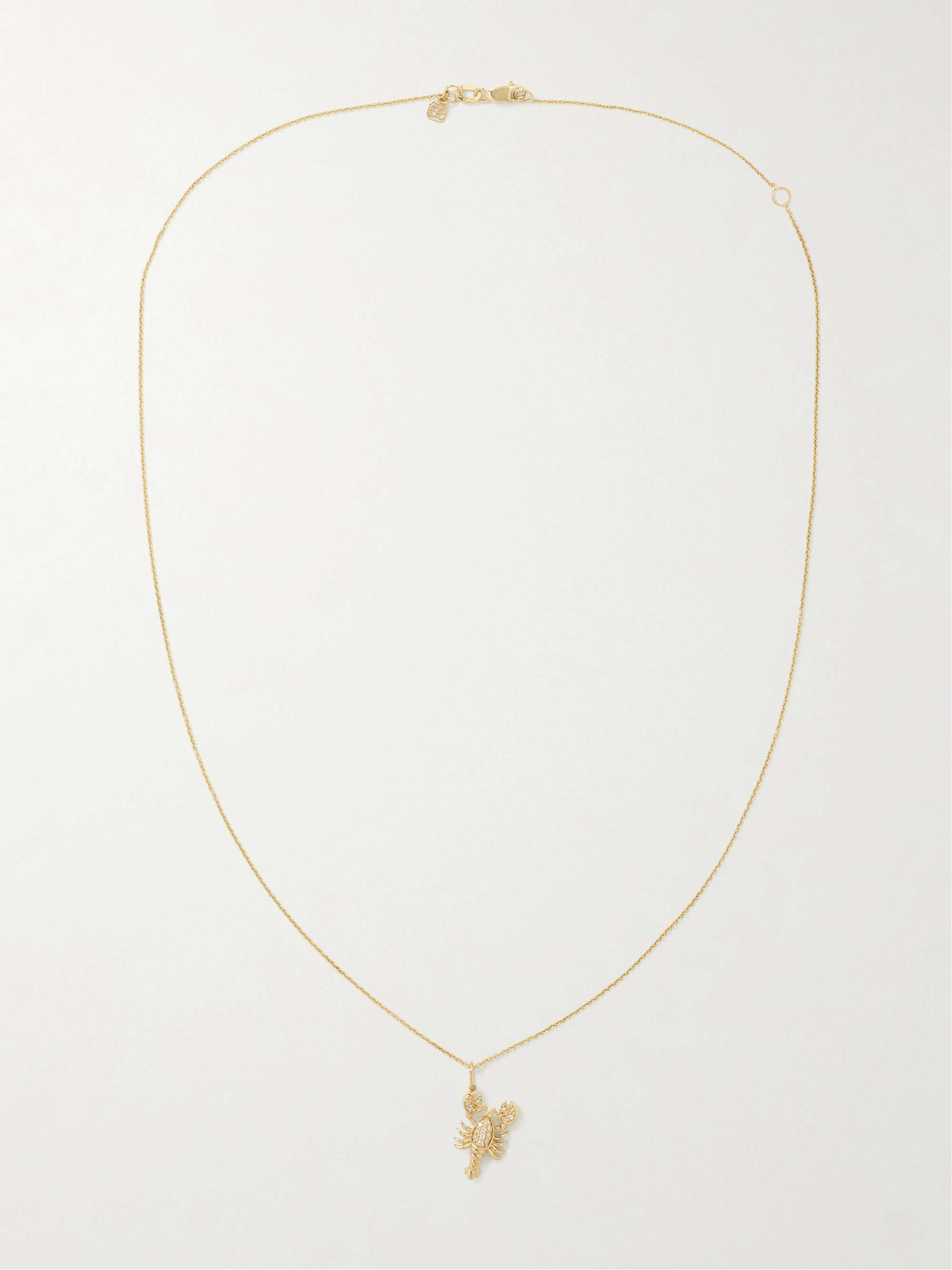 SYDNEY EVAN Lobster 14-karat gold diamond necklace