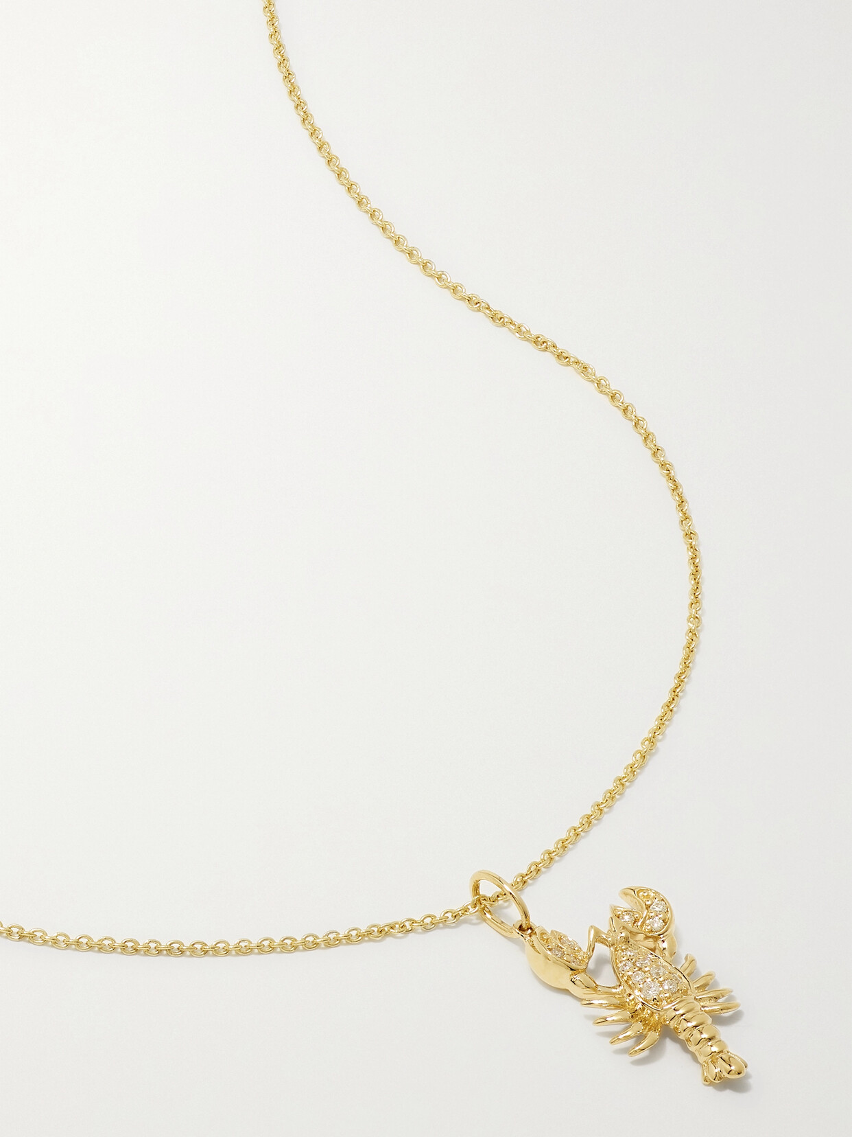 Sydney Evan Lobster 14-karat Gold Diamond Necklace